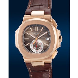 Patek Philippe - A very fine and rare pink gold flyback...