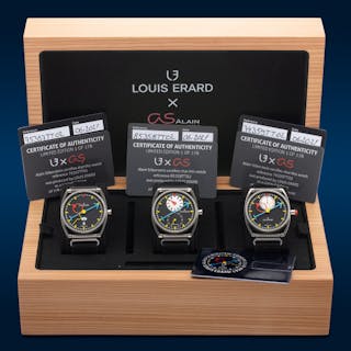 Louis Erard - An attractive and playful set of 3 limited...