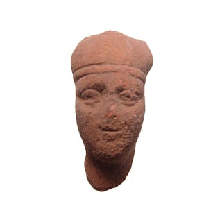 Romano-Egyptian terracotta head of a pharaoh