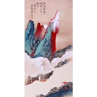 ZHANG DAQIAN, ATTRIBUTED TO, MOUNTAINS AND RIVER