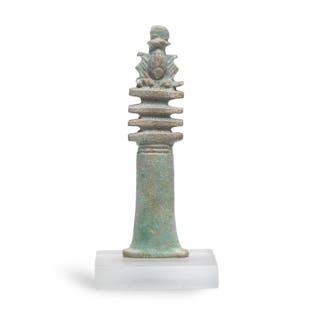An Egyptian green faience Djed pillar