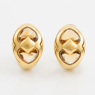 A pair of earrings 18K gold with citrines