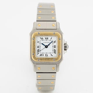 Cartier, Santos Carr茅e, wristwatch, 23.5 x 23.5 (34.5) mm.