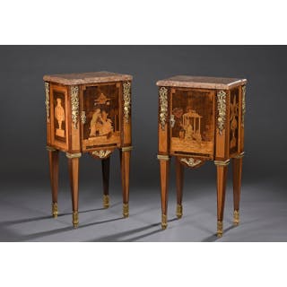 Paire de meubles d'entre-deux en bois de... - Lot 295 - Rossini
