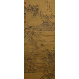 After DONG QICHANG,Chinese Landscape Painting Silk