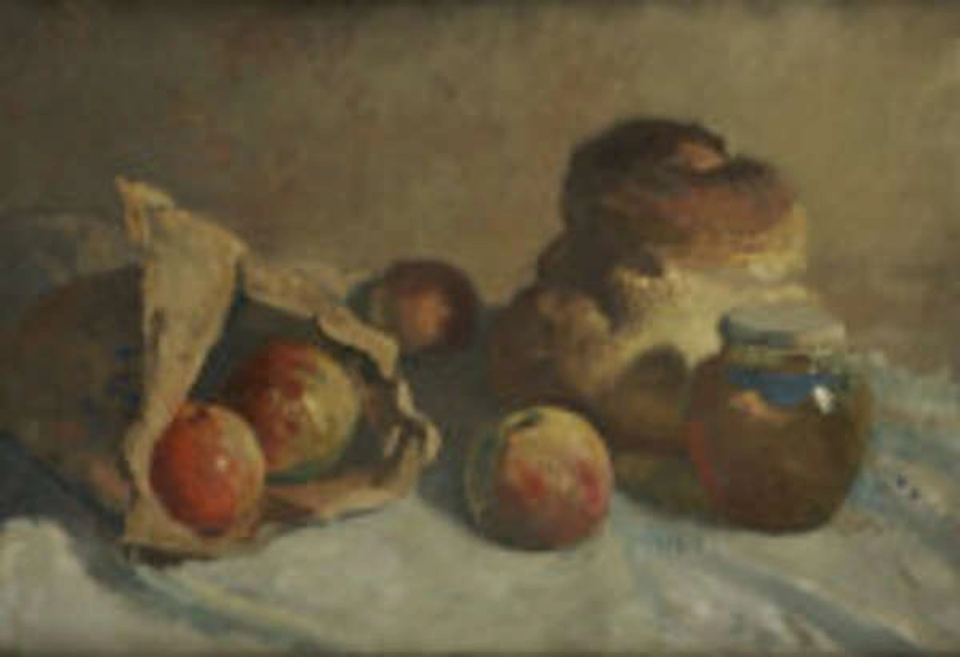 James Sinton Sleator PRHA (1885-1950) Still Life with Bread, Apples