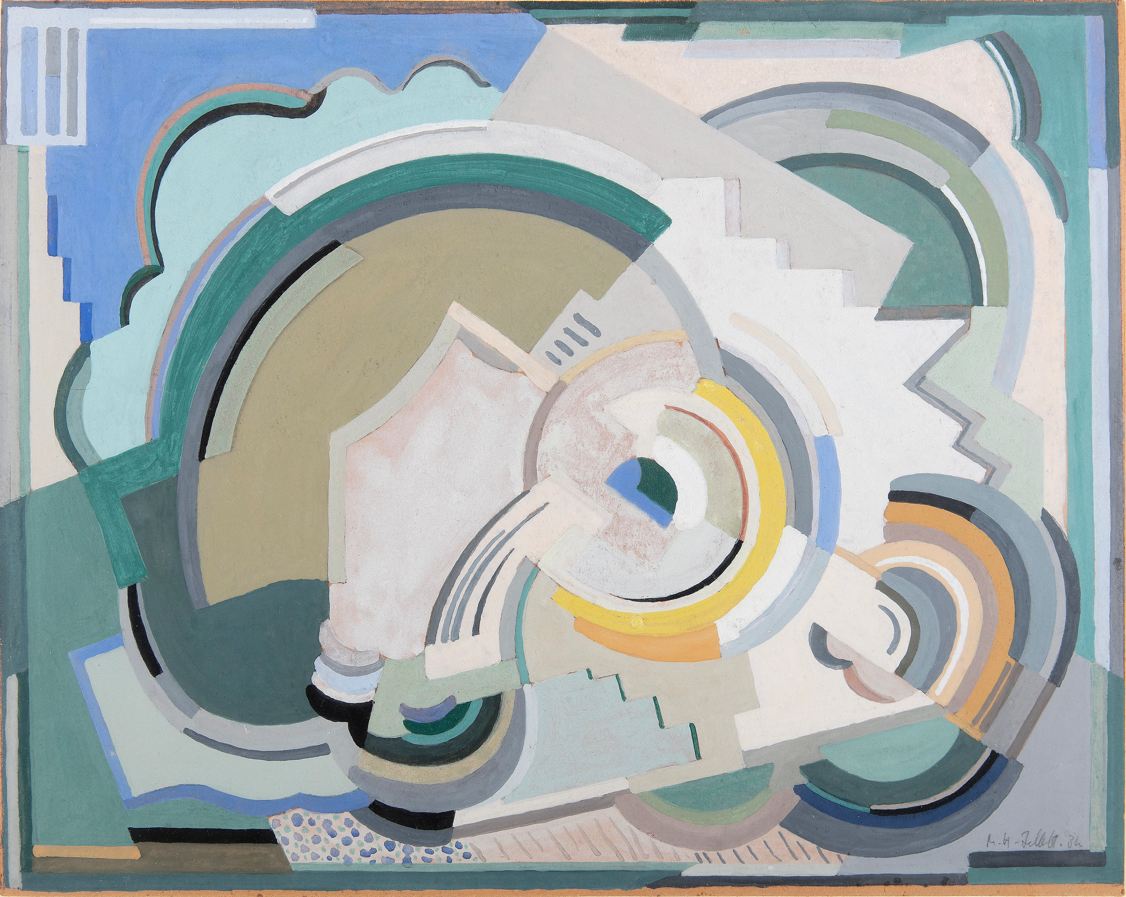 Mainie Jellett (1897-1944) Abstract Composition Gouache