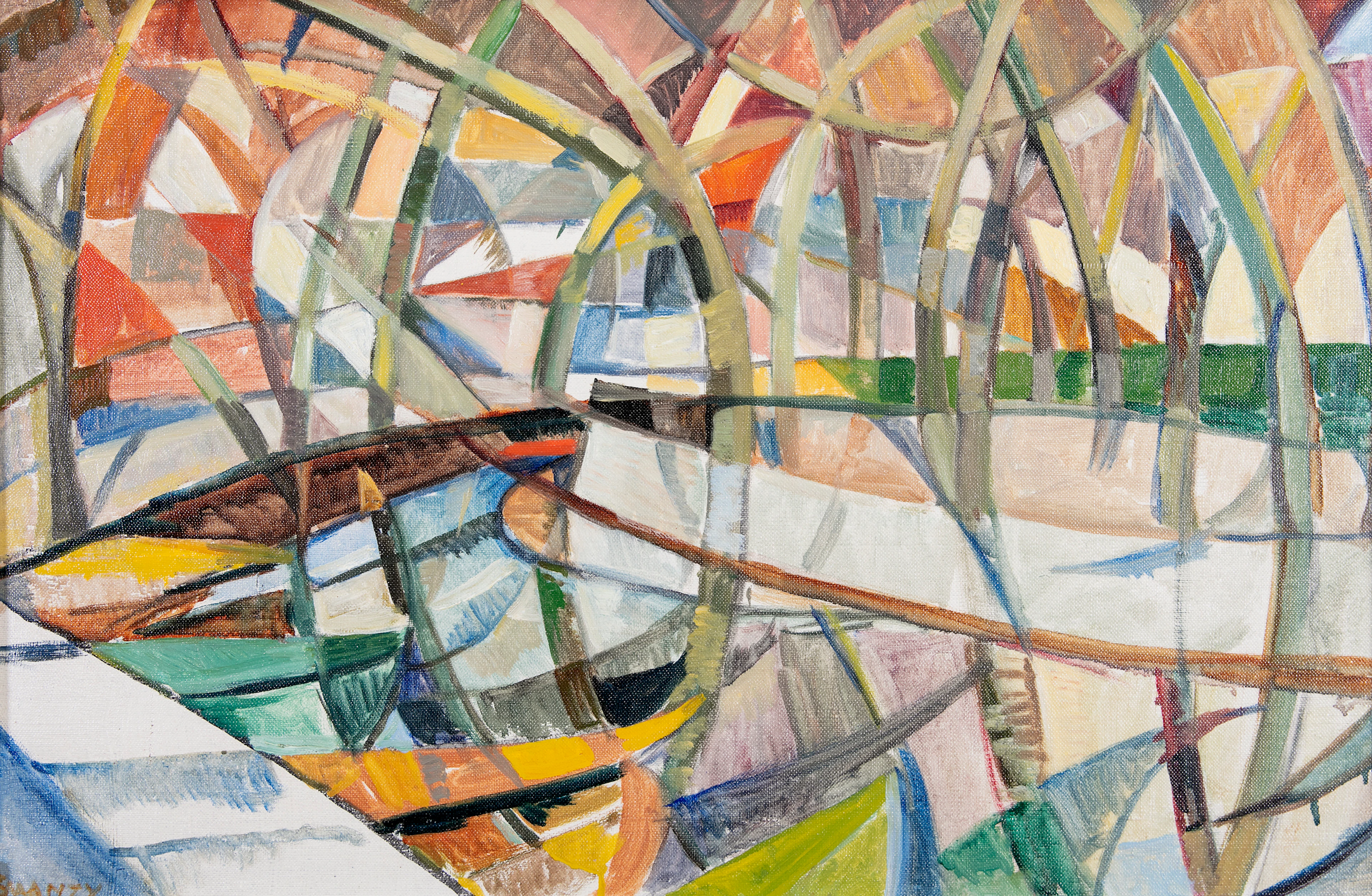 Mary Swanzy HRHA (1882-1978) Cubist Landscape Oil on canvas