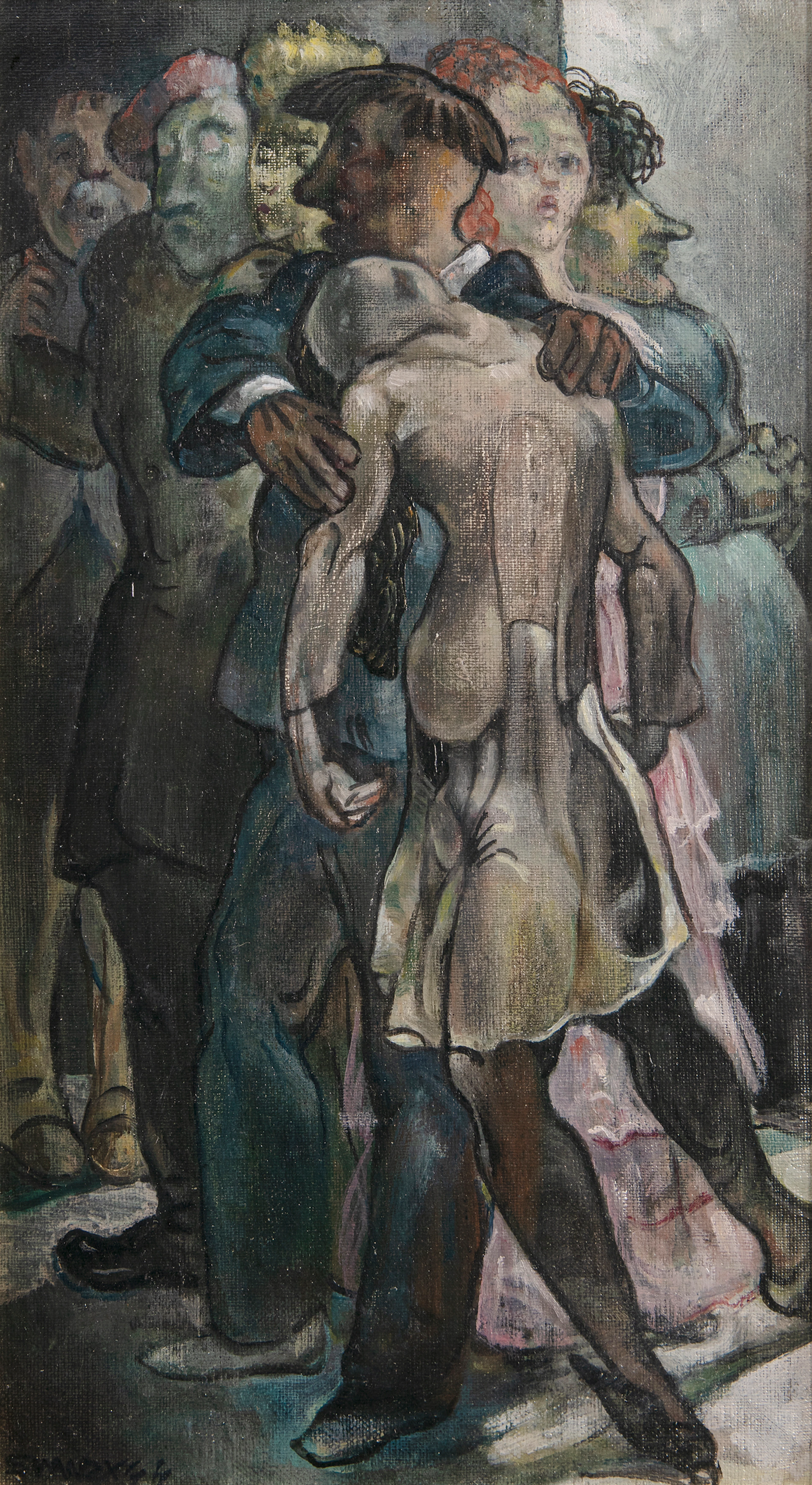 Mary Swanzy HRHA (1882-1978) Death of a Mannequin Oil on board