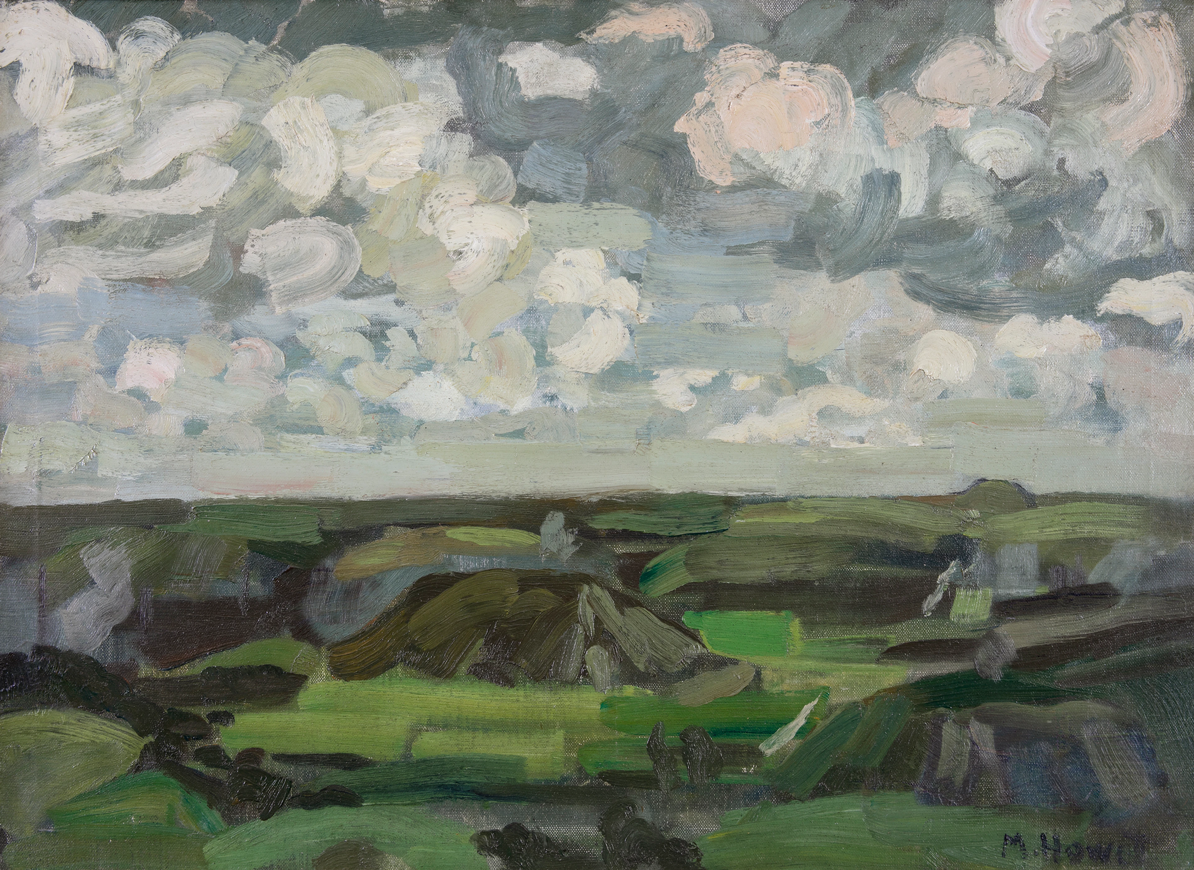 Marie Howet (1897-1984) Turf Stacks on Achill Island (c.1926) Oil on canvas