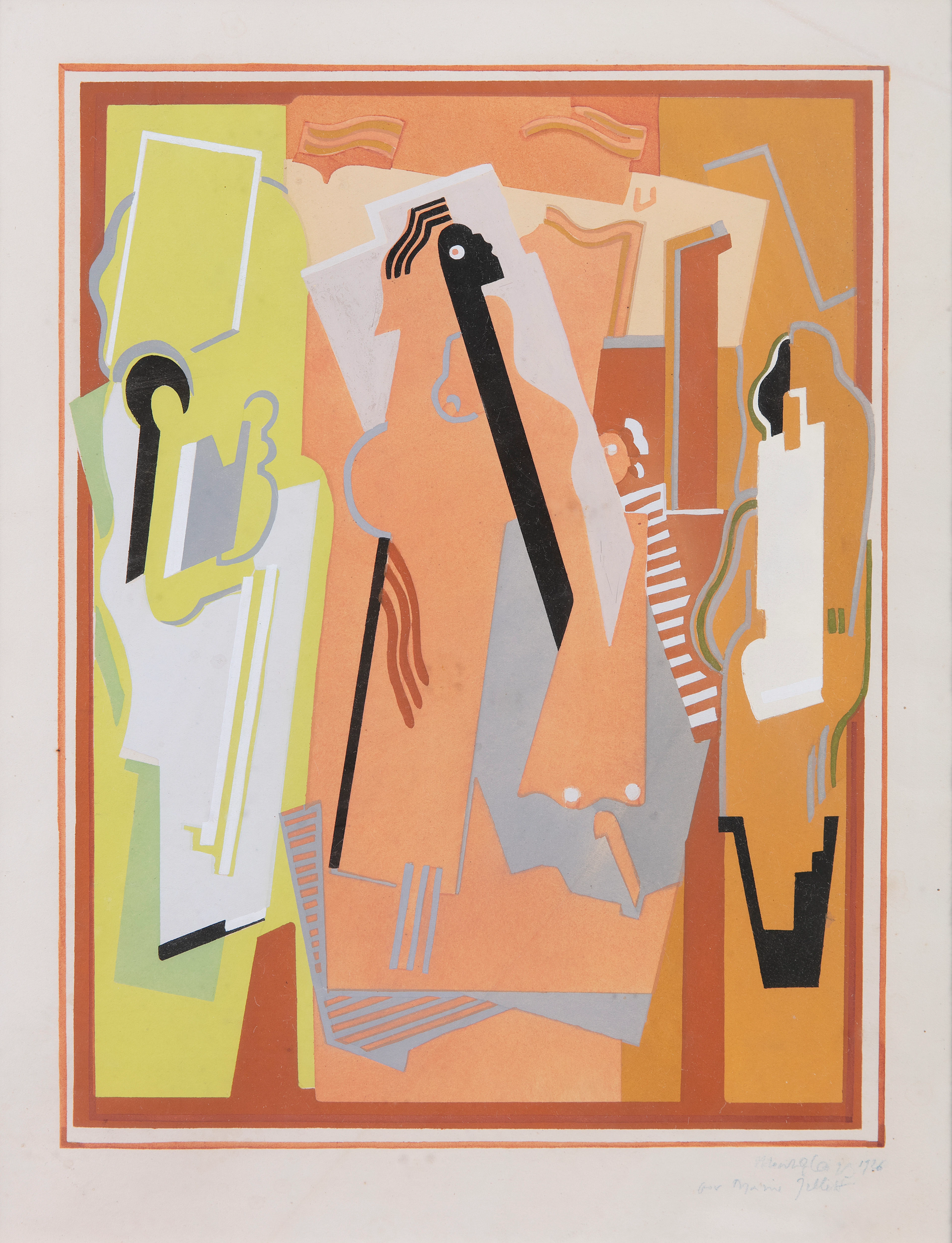 Albert Gleizes (1881-1953) Three Elements Pochoir