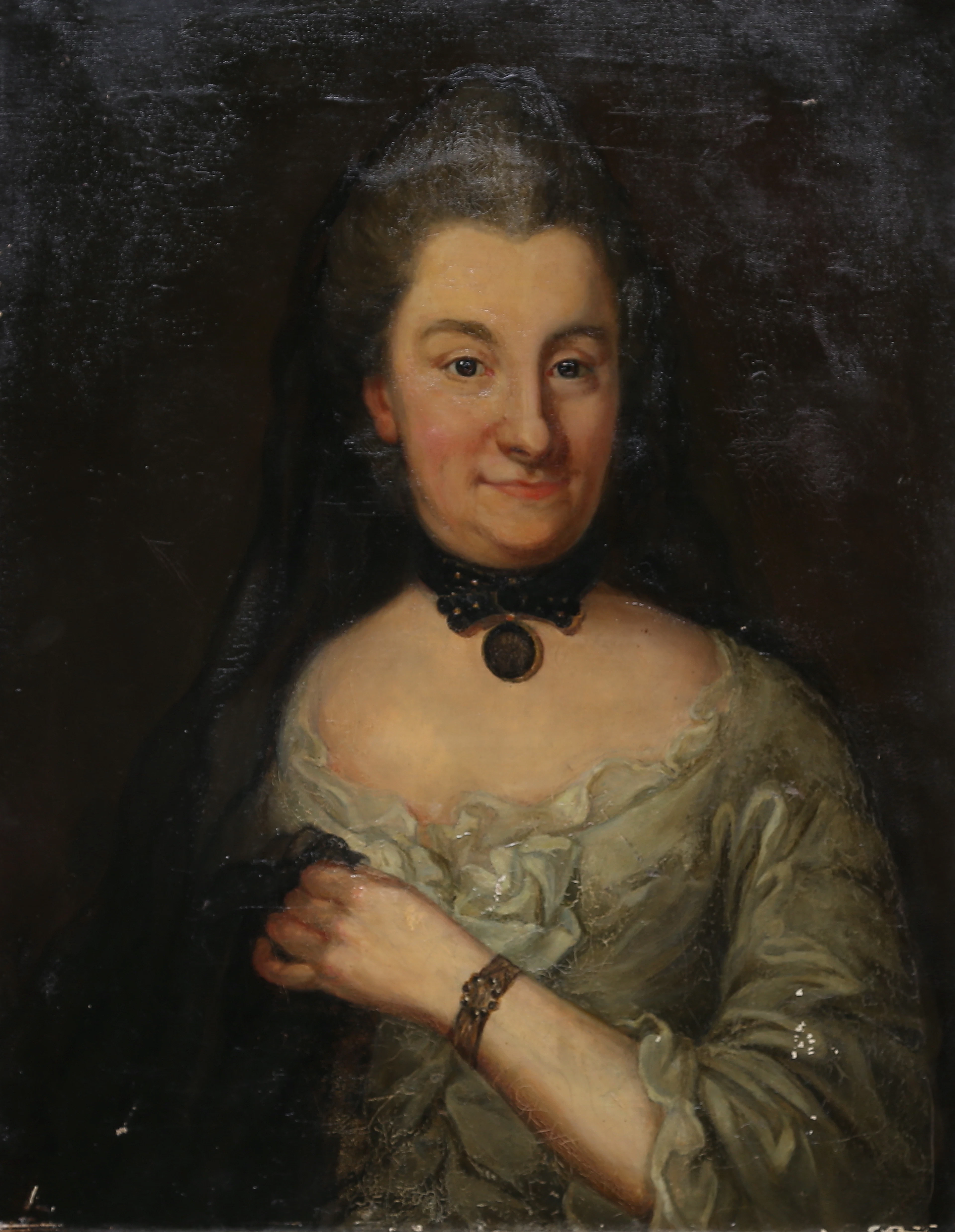ANNA STINA MURRAY. Tillskriven. Porträtt av Margareta Dorothea Muller, född Murray. olja på duk 1800/1900-tal.