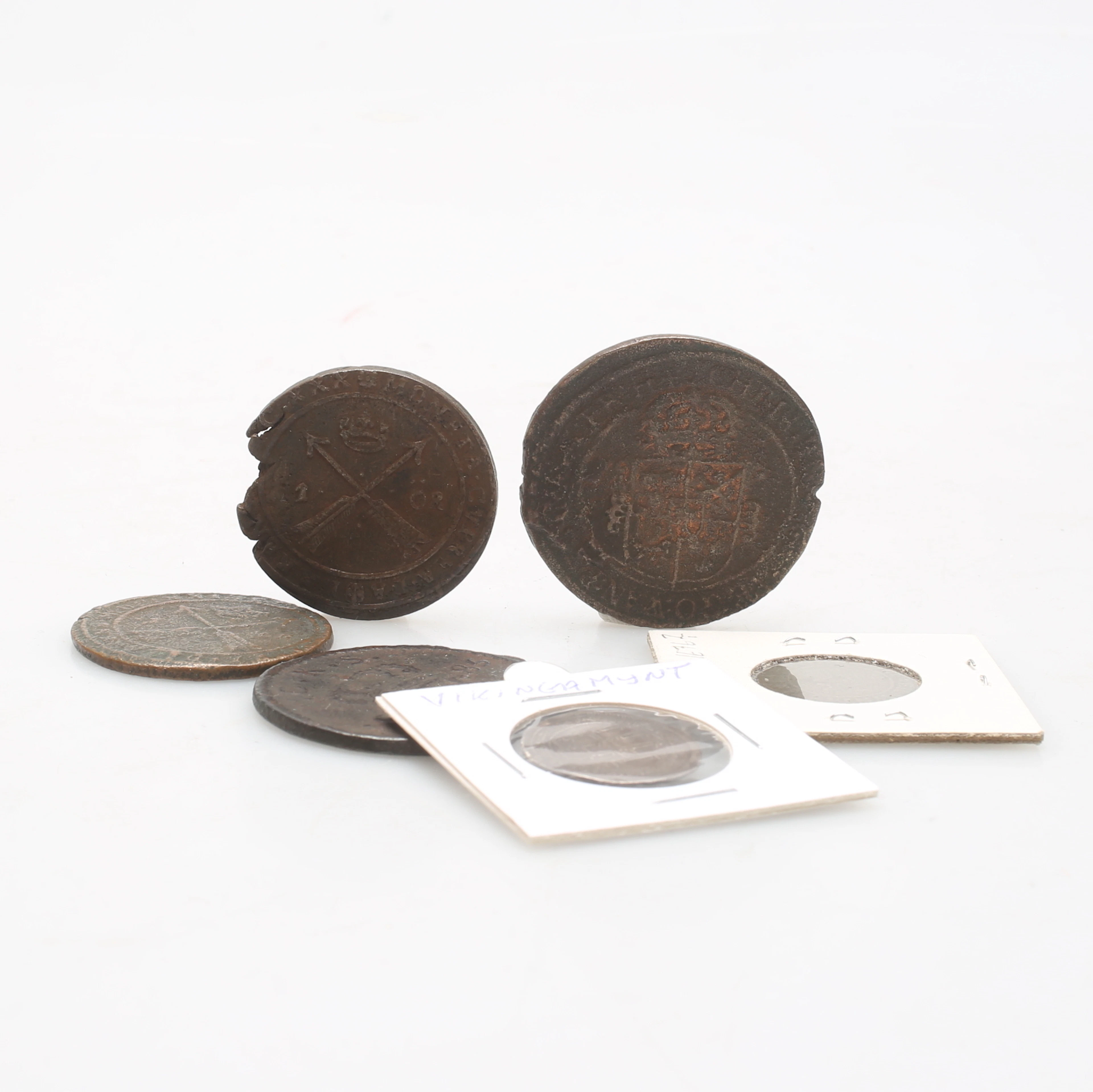 MYNT, 5 st, Sverige, 1600-1700-tal samt VIKINGAMYNT, 900-talet.