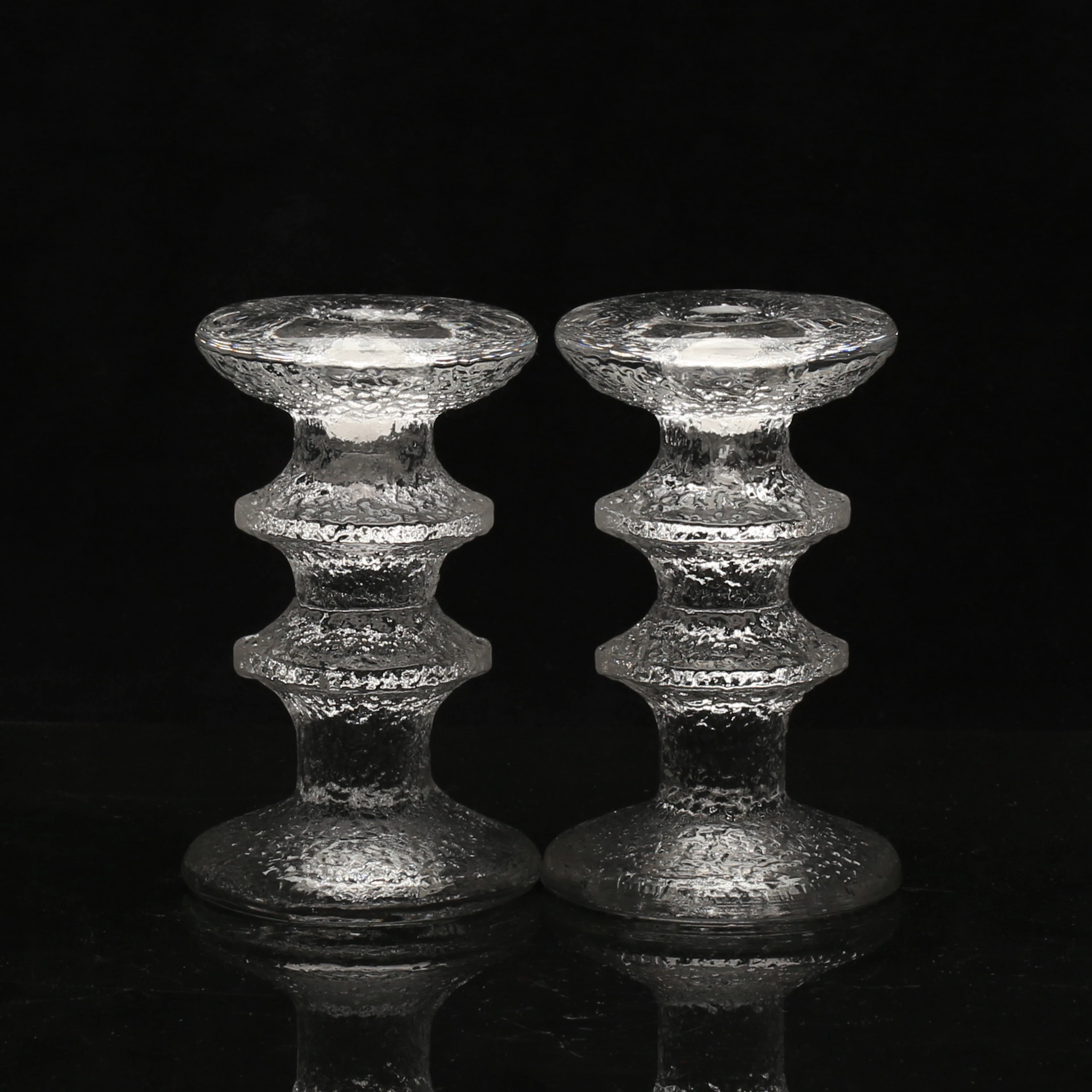 LJUSSTAKAR, ett par, glas, "Festivo", Timo Sarpeneva, Iittala, Finland.
