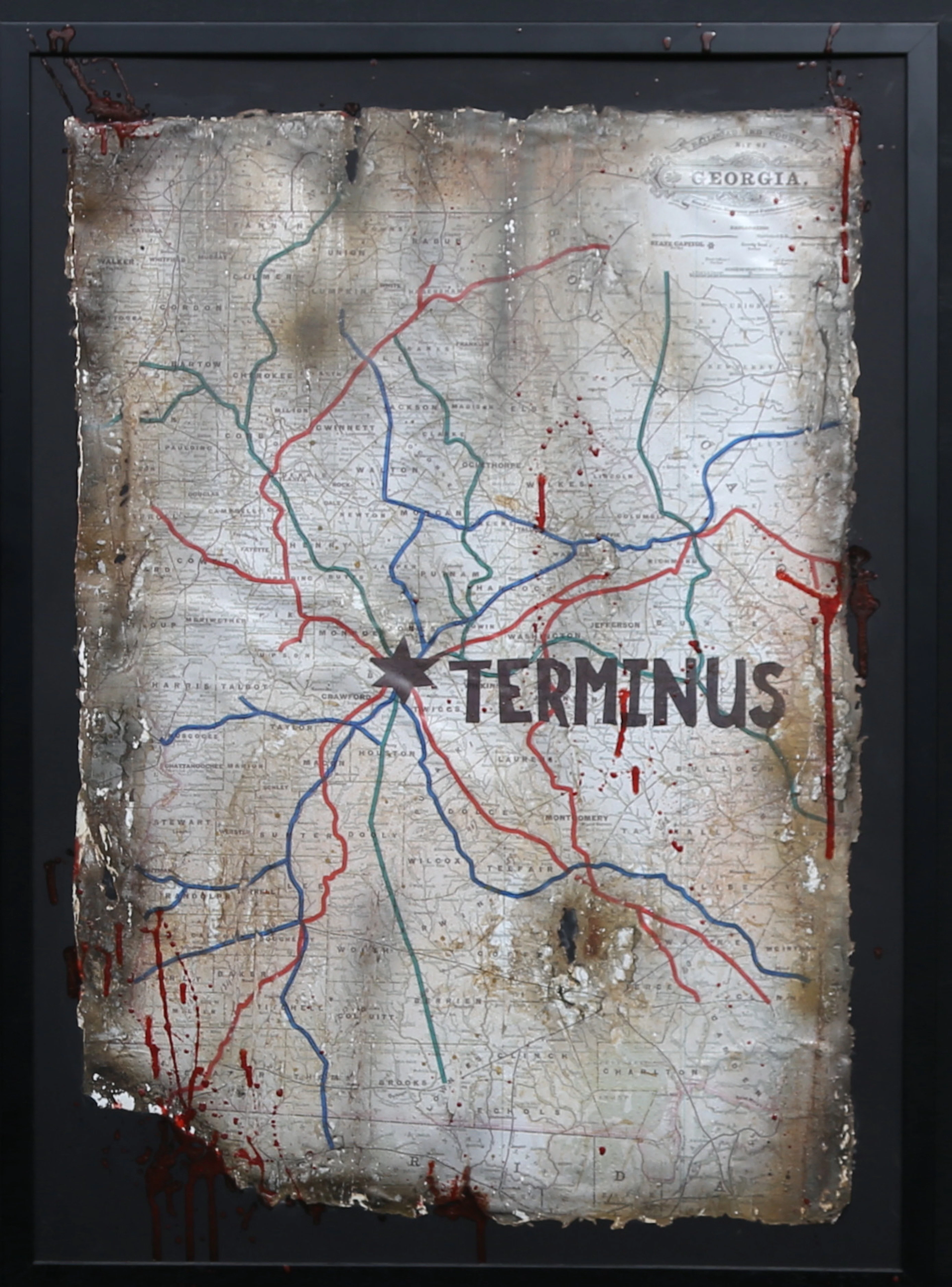 OIDENTIFIERAD KONSTNÄR. collage, "Terminus", signerad och daterad a tergo.