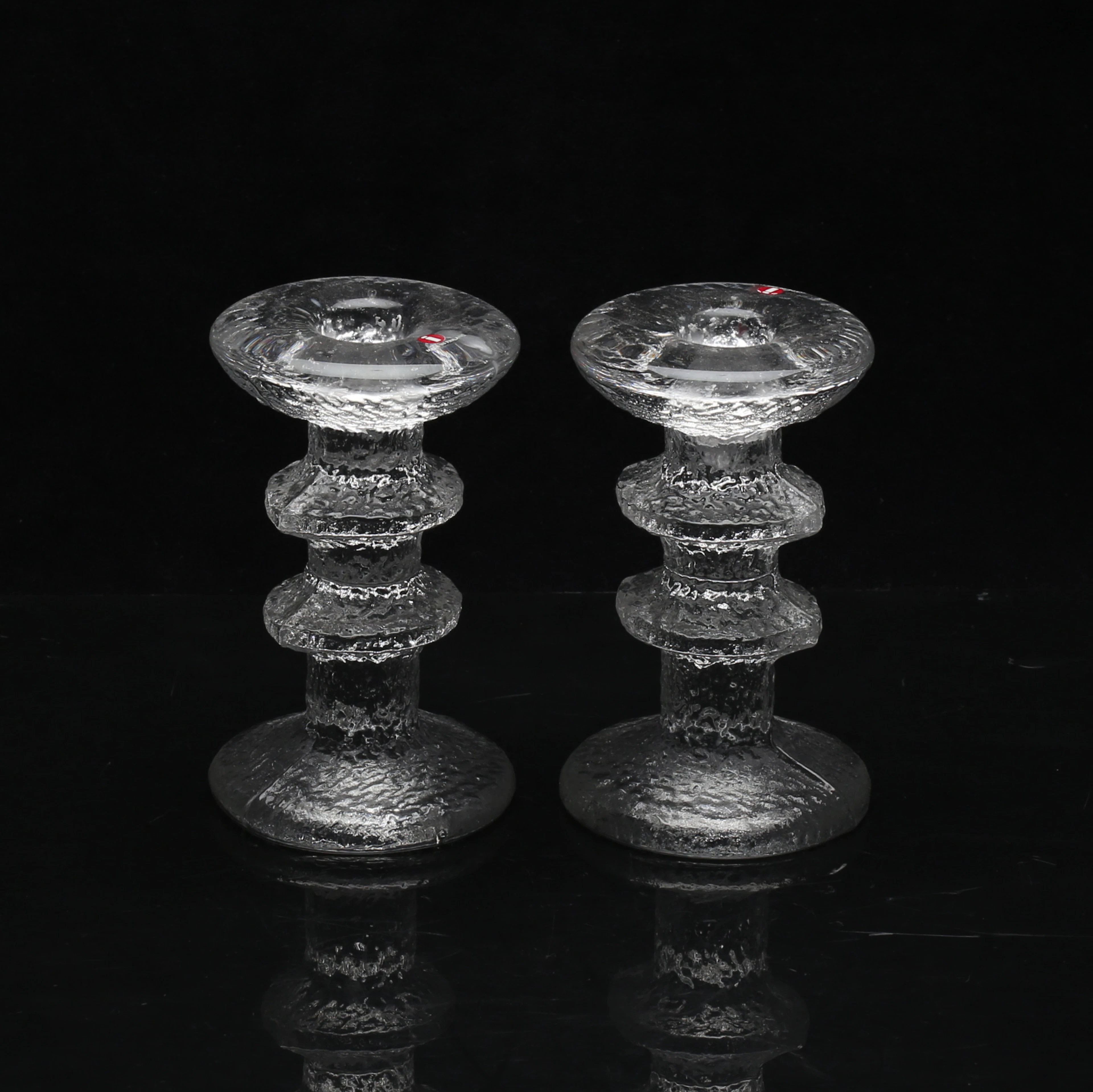 LJUSSTAKAR, ett par, glas, "Festivo", Timo Sarpeneva, Iittala, Finland.
