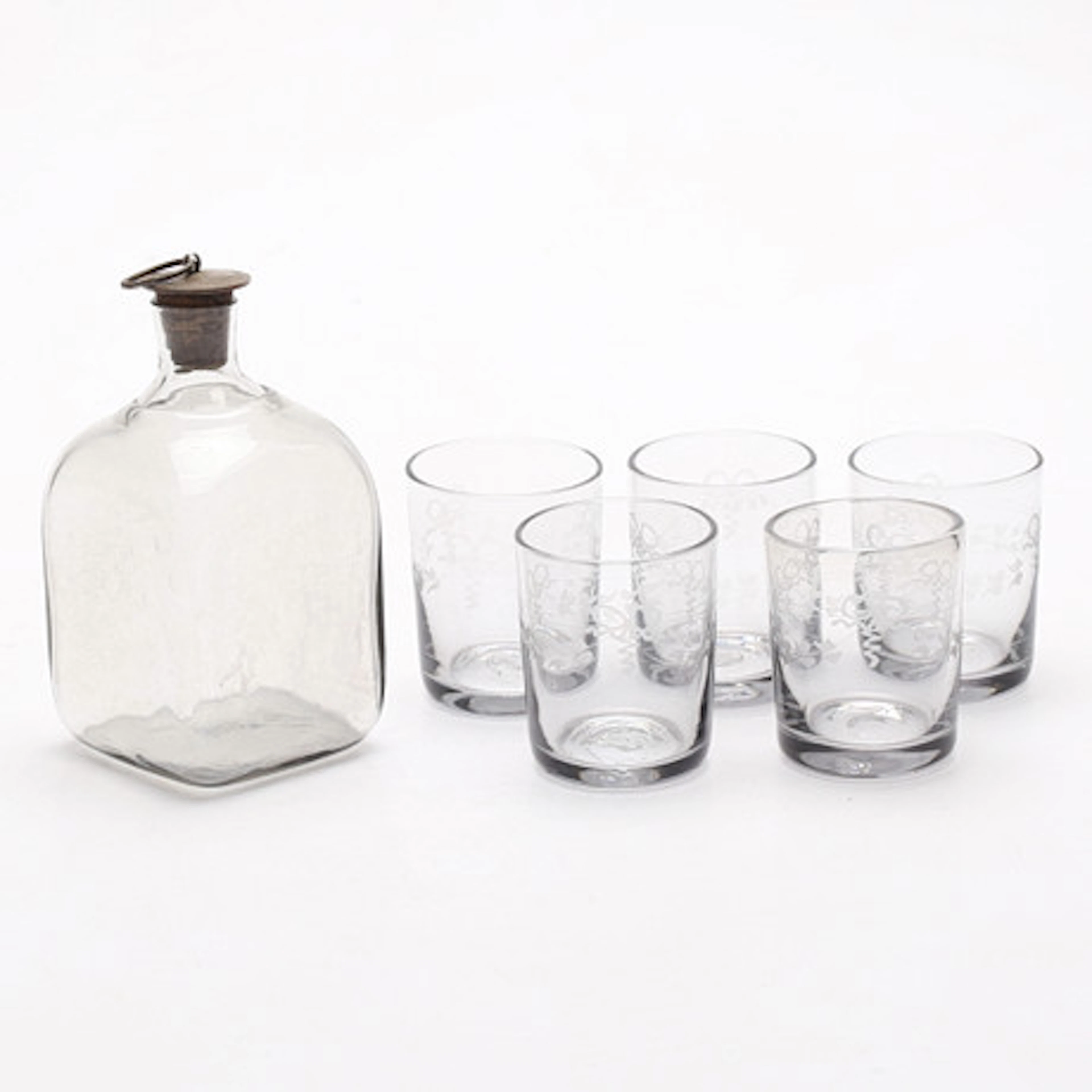 KARAFF, med GLAS, 5 st. "Antik", Reijmyre.