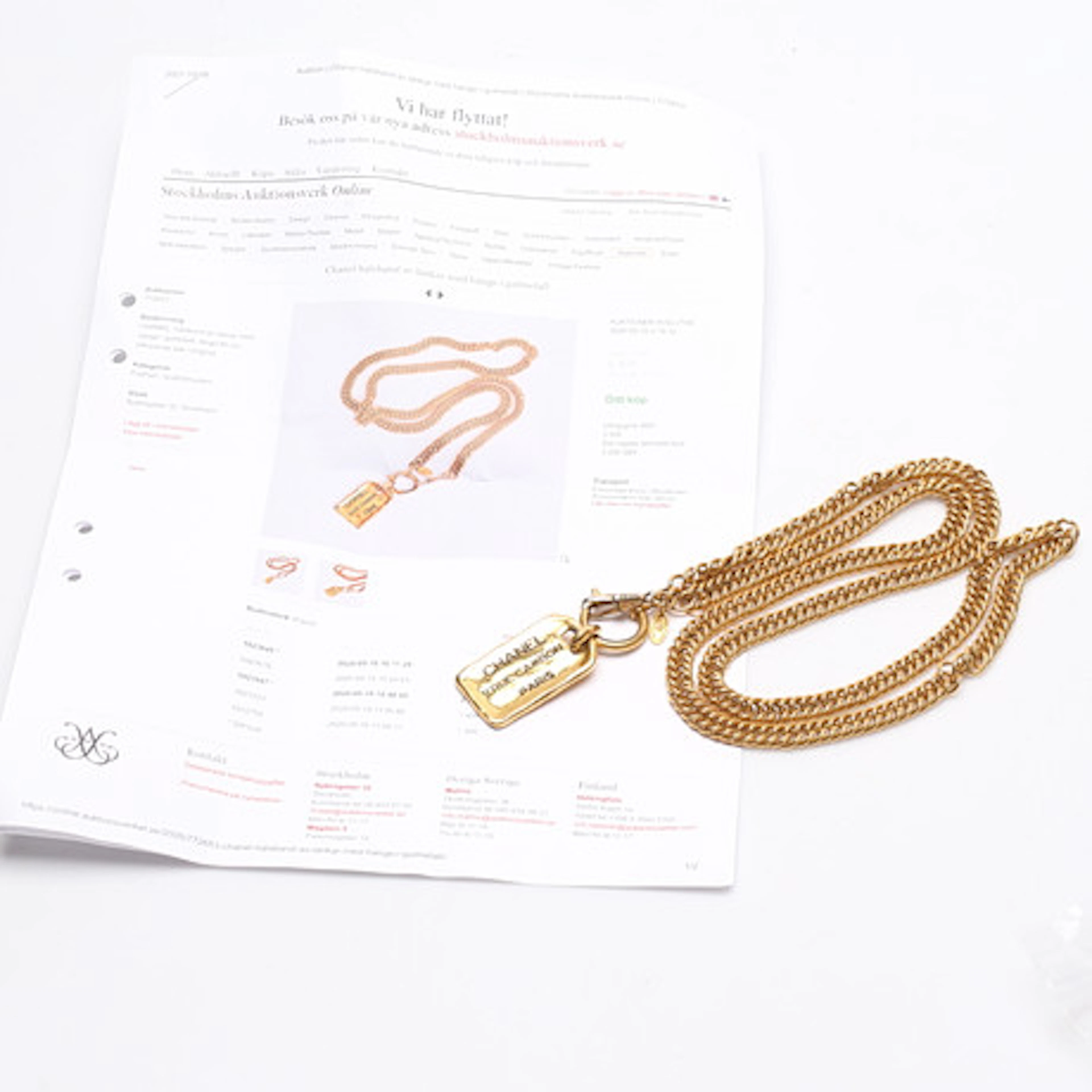 HALSBAND, gulmetall, Chanel, Frankrike.