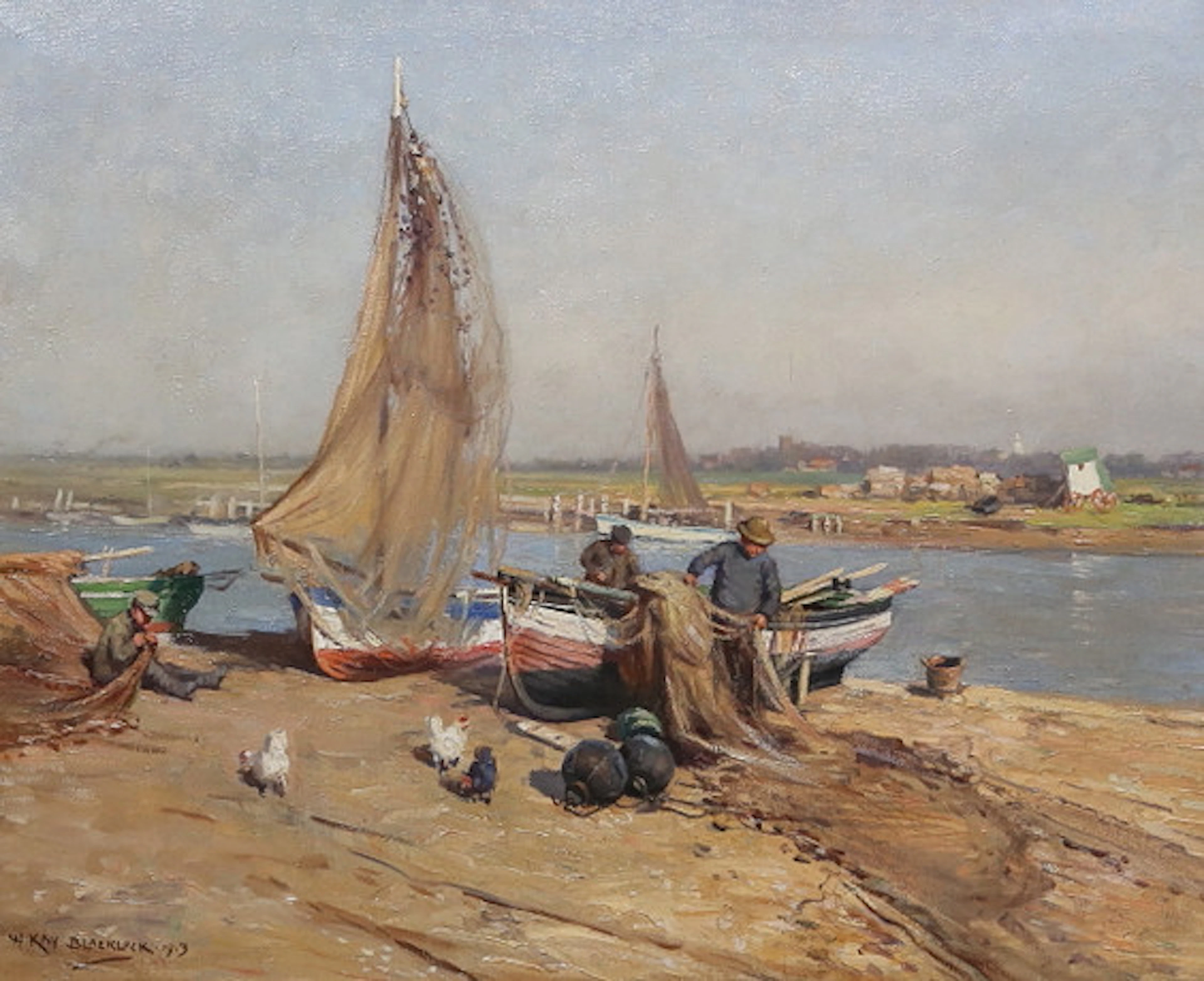 WILLIAM KAY BLACKLOCK. Fiskare. Olja på du…