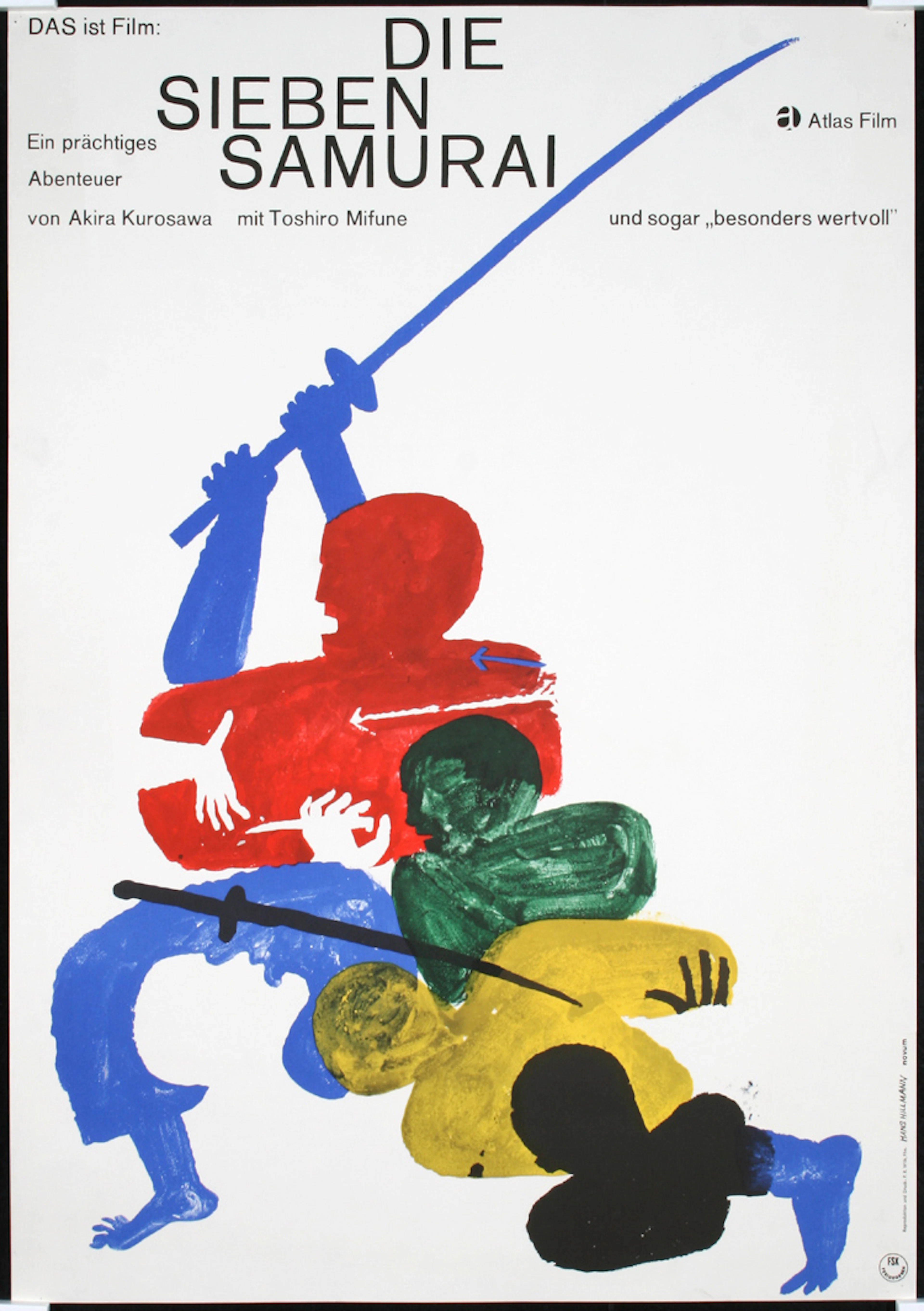 Great Original R60s 7 Samurai Atlas Film Poster Plakat