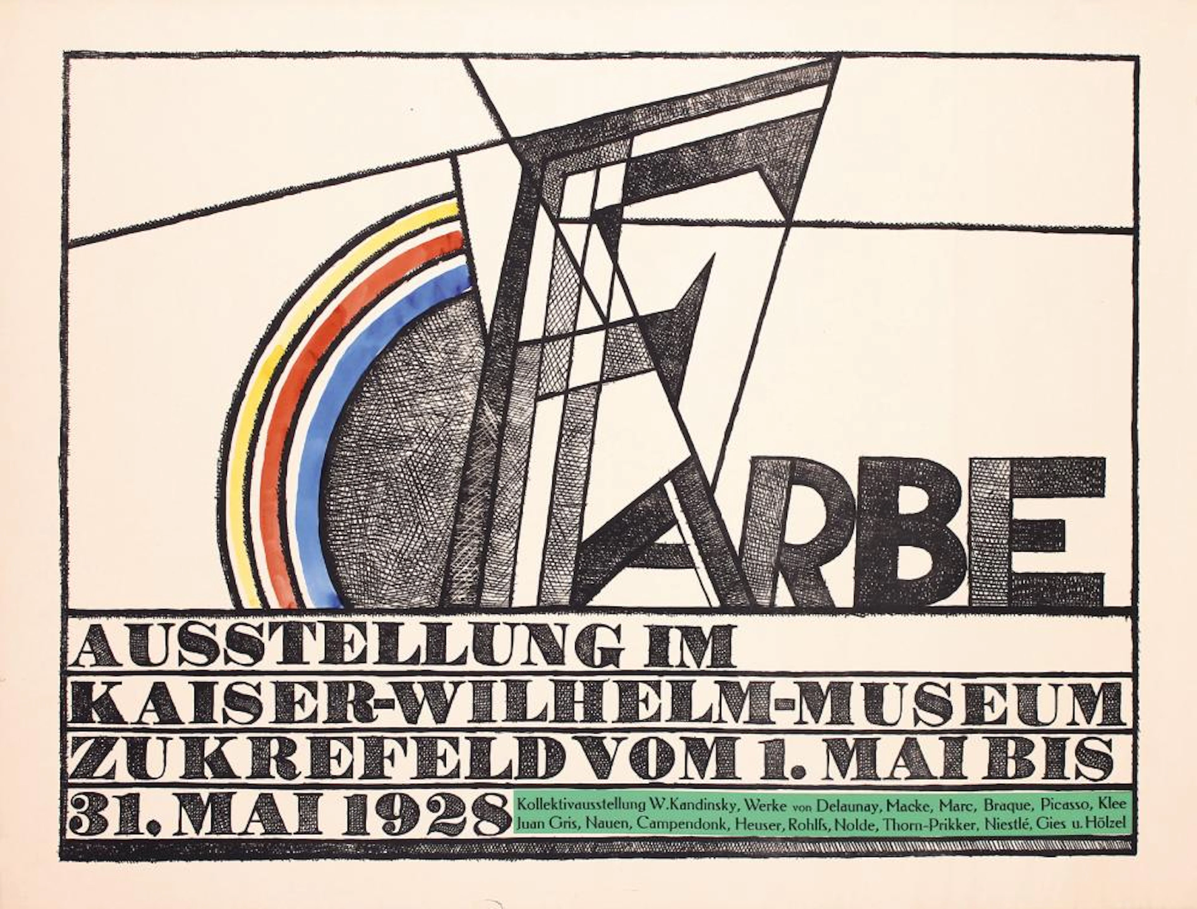 RARE Original 1928 Campendonk FARBE Exhibition Poster