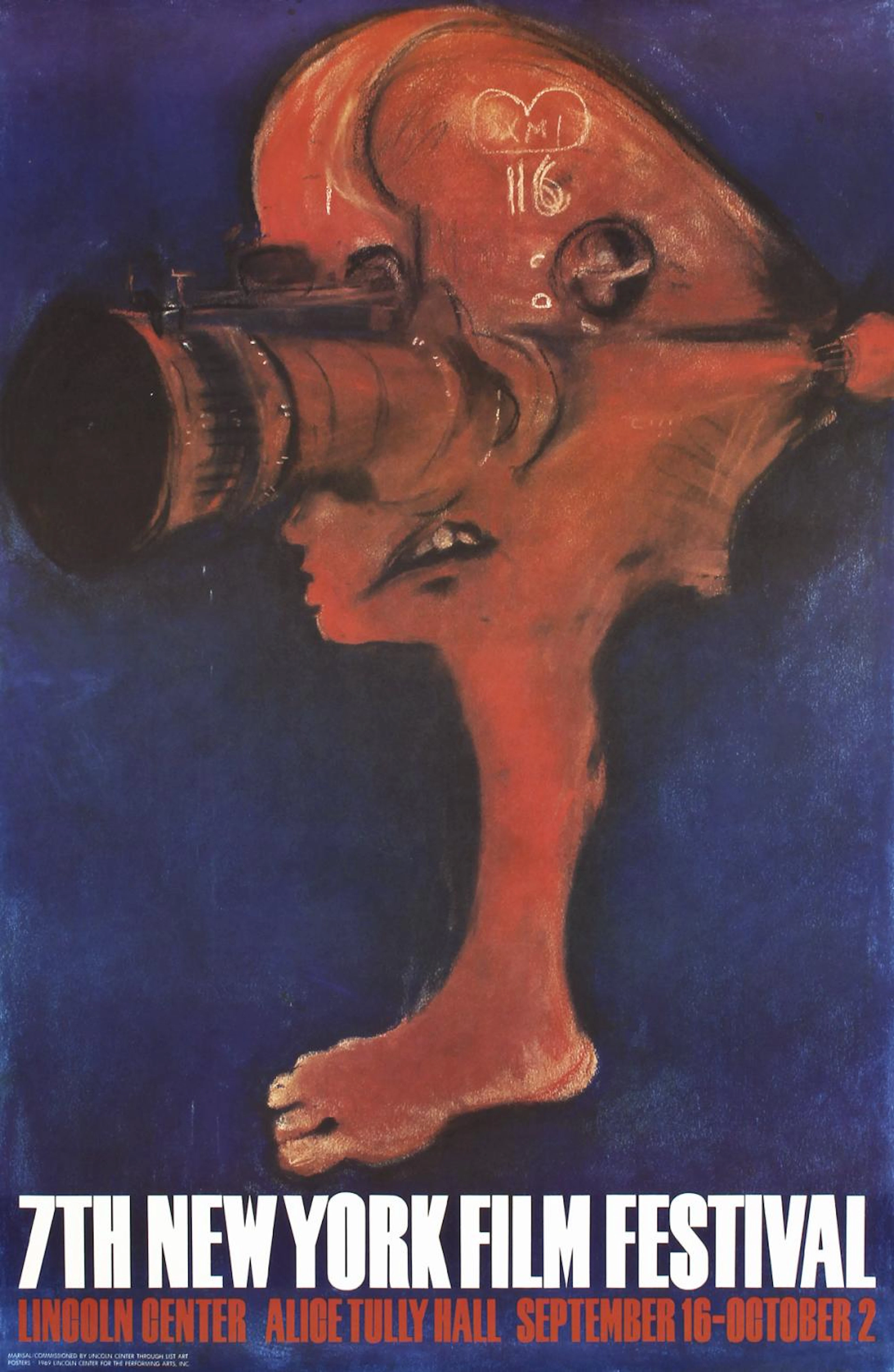 Original 1960s New York Film Festival Art Design Poster