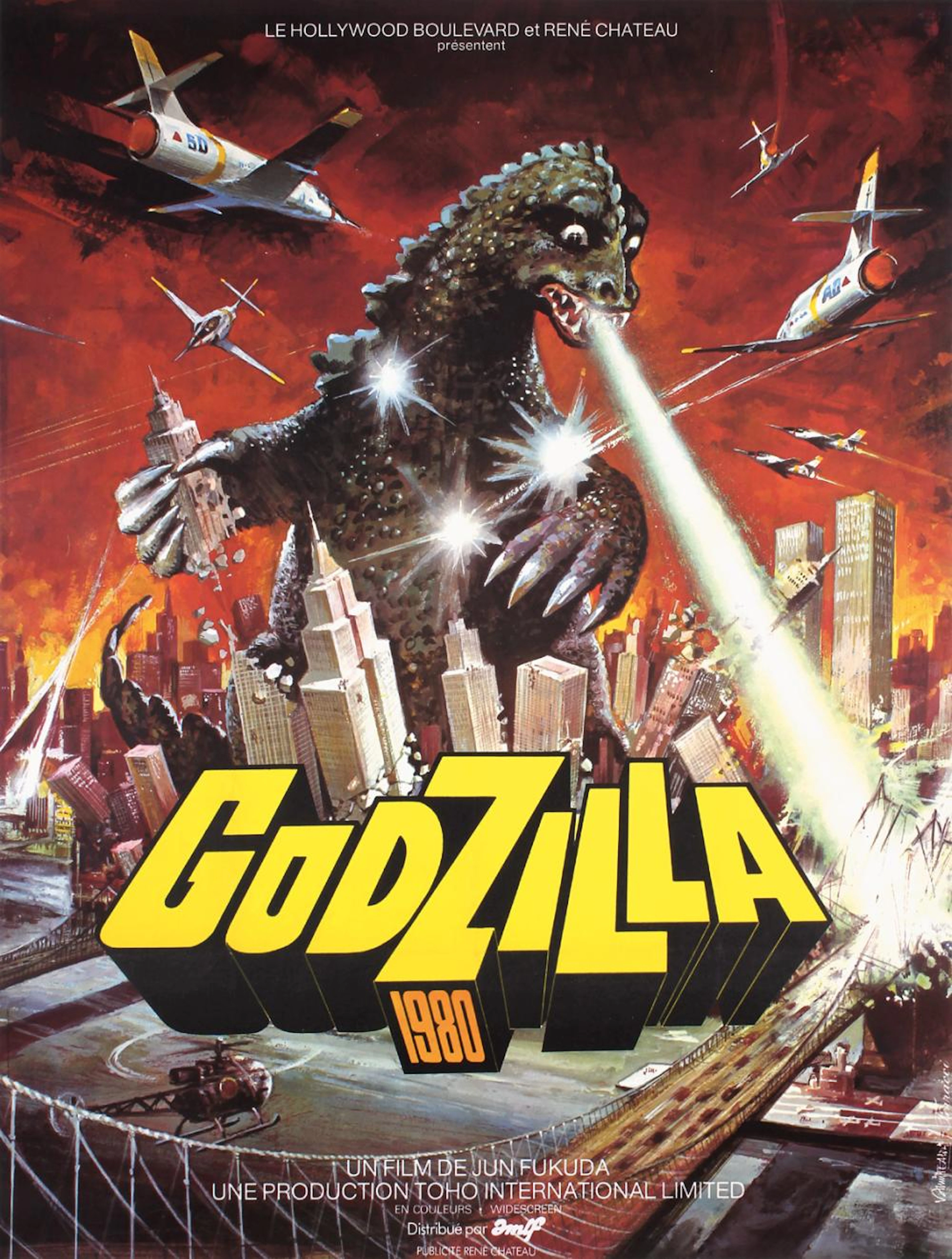 Original Vintage 1970s French Godzilla Film Poster