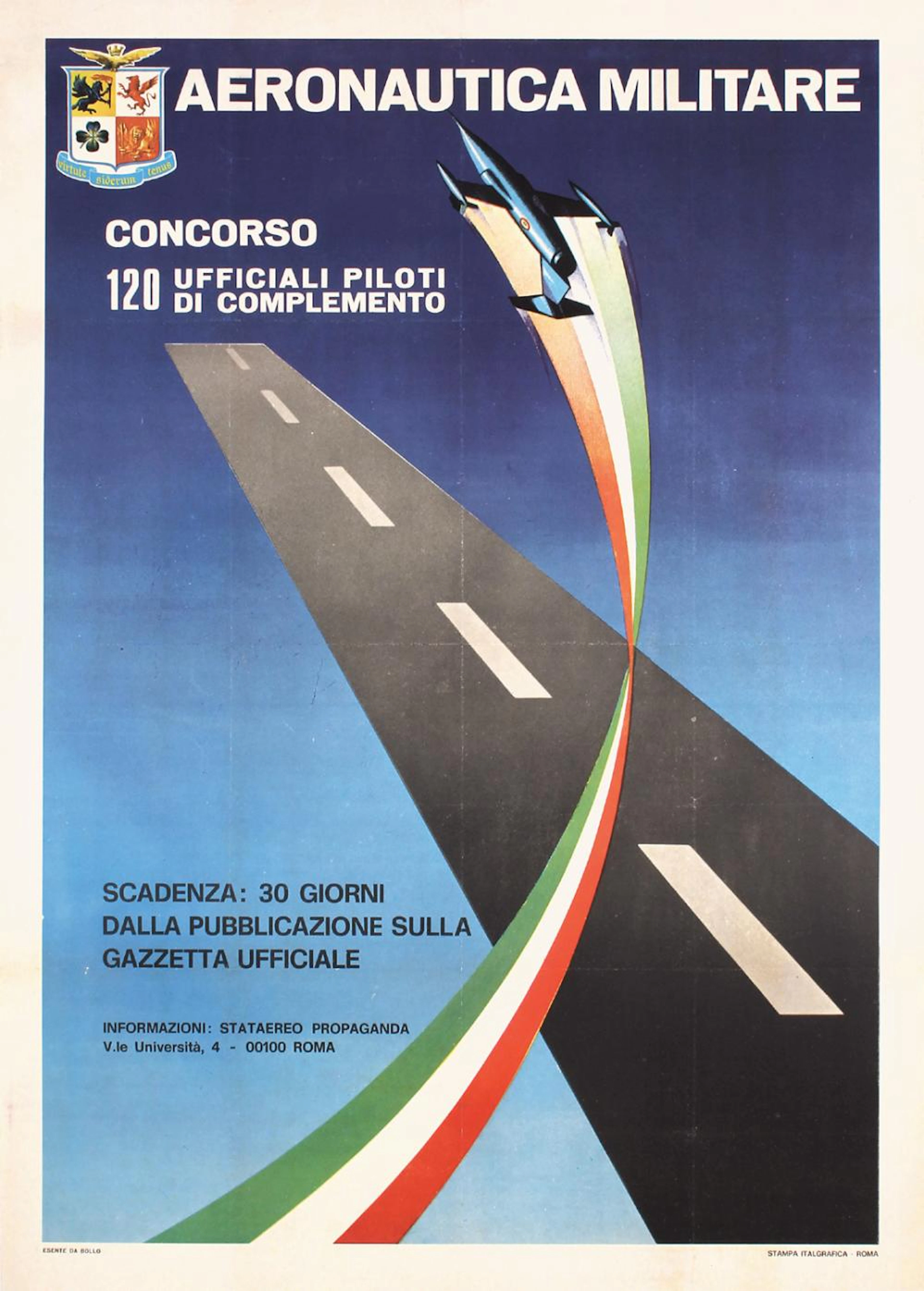 Original Vintage 1950s/60s Italian Aviation Poster