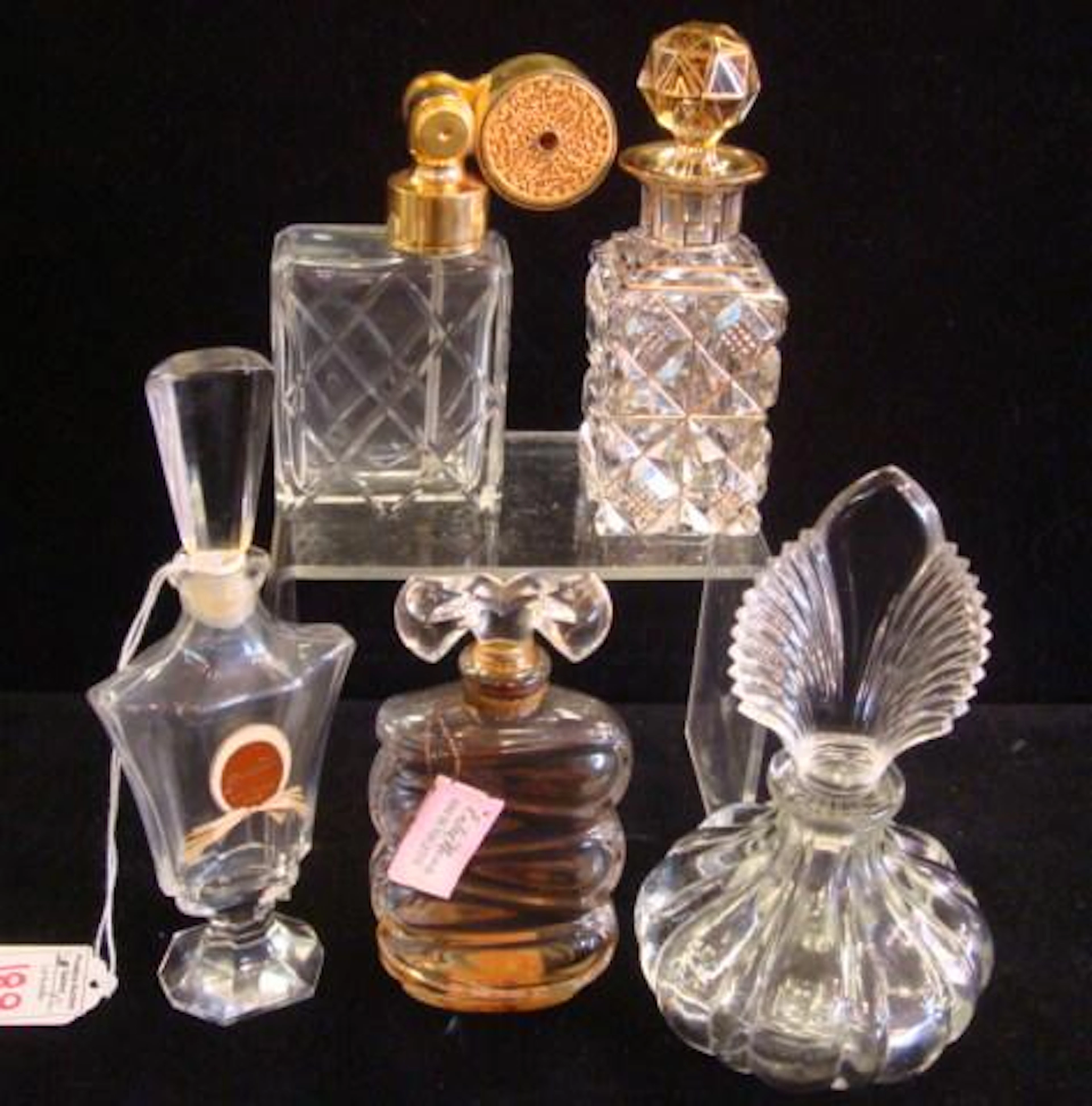 Five Vintage Perfume Bottles: