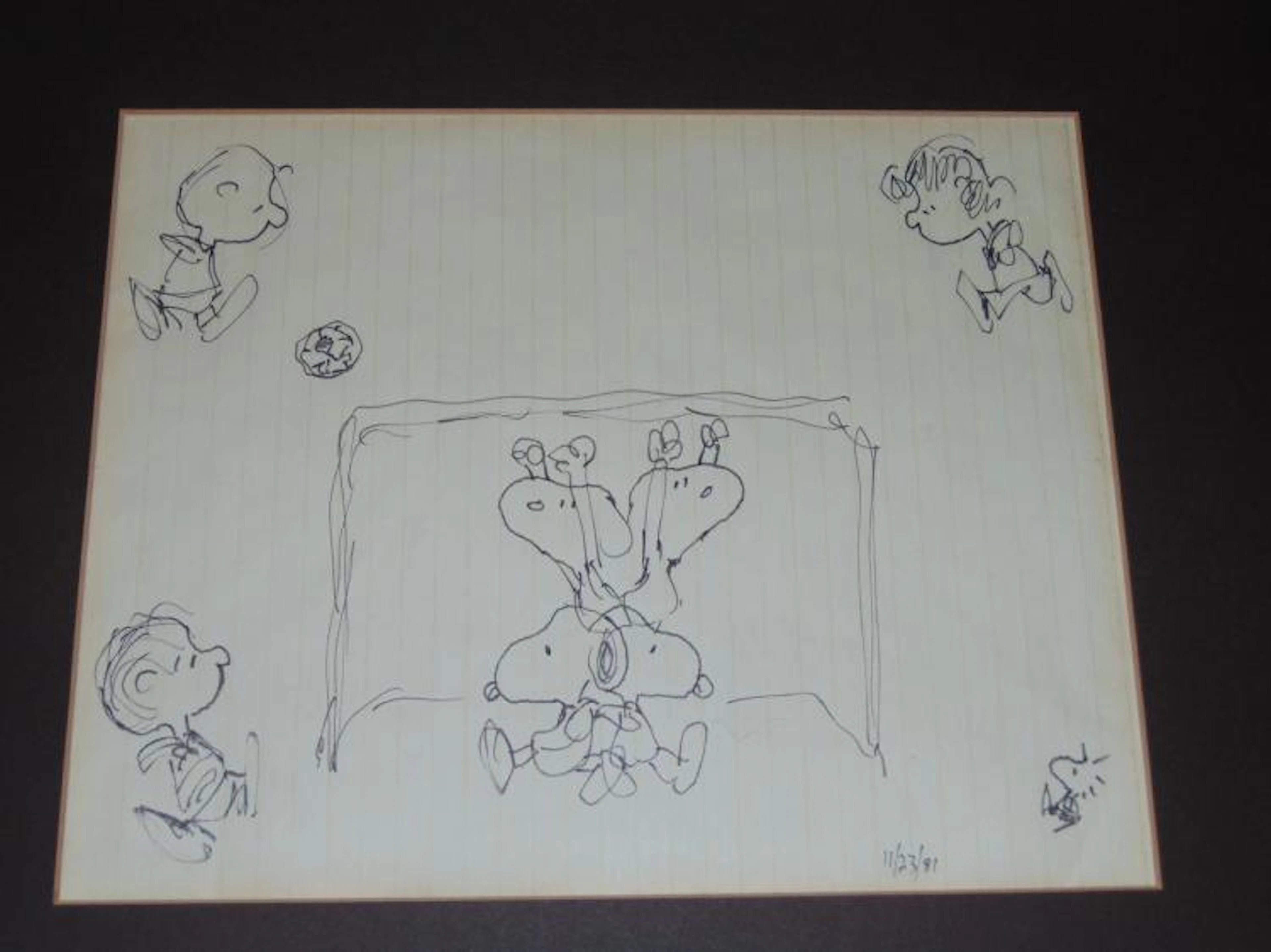 Charles Schulz. Original Pen Drawing.