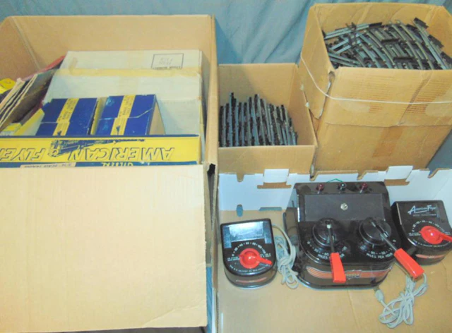 5 Boxes American Flyer Track & Transformers
