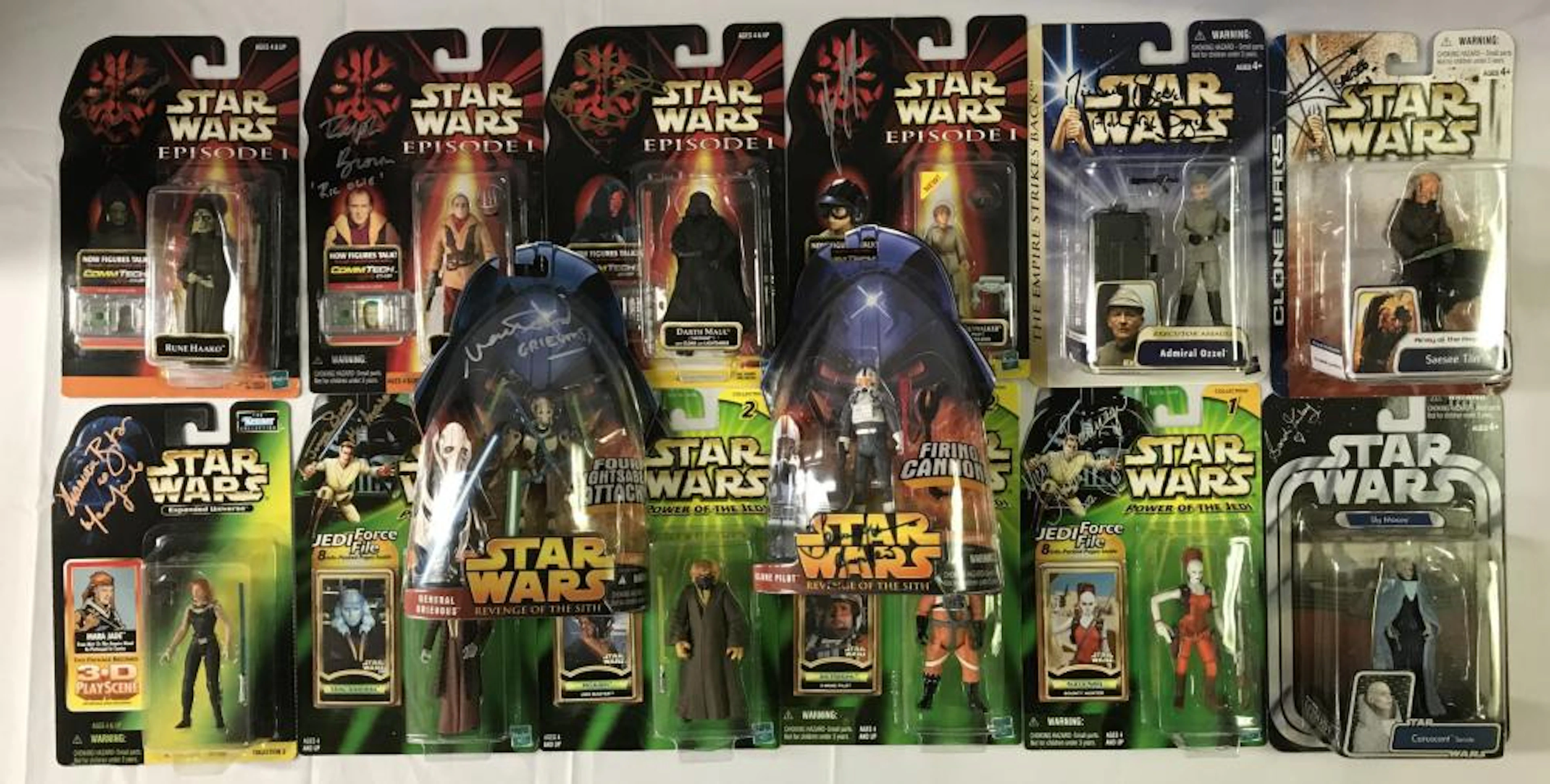 (14) Autographed Star Wars Action Figures