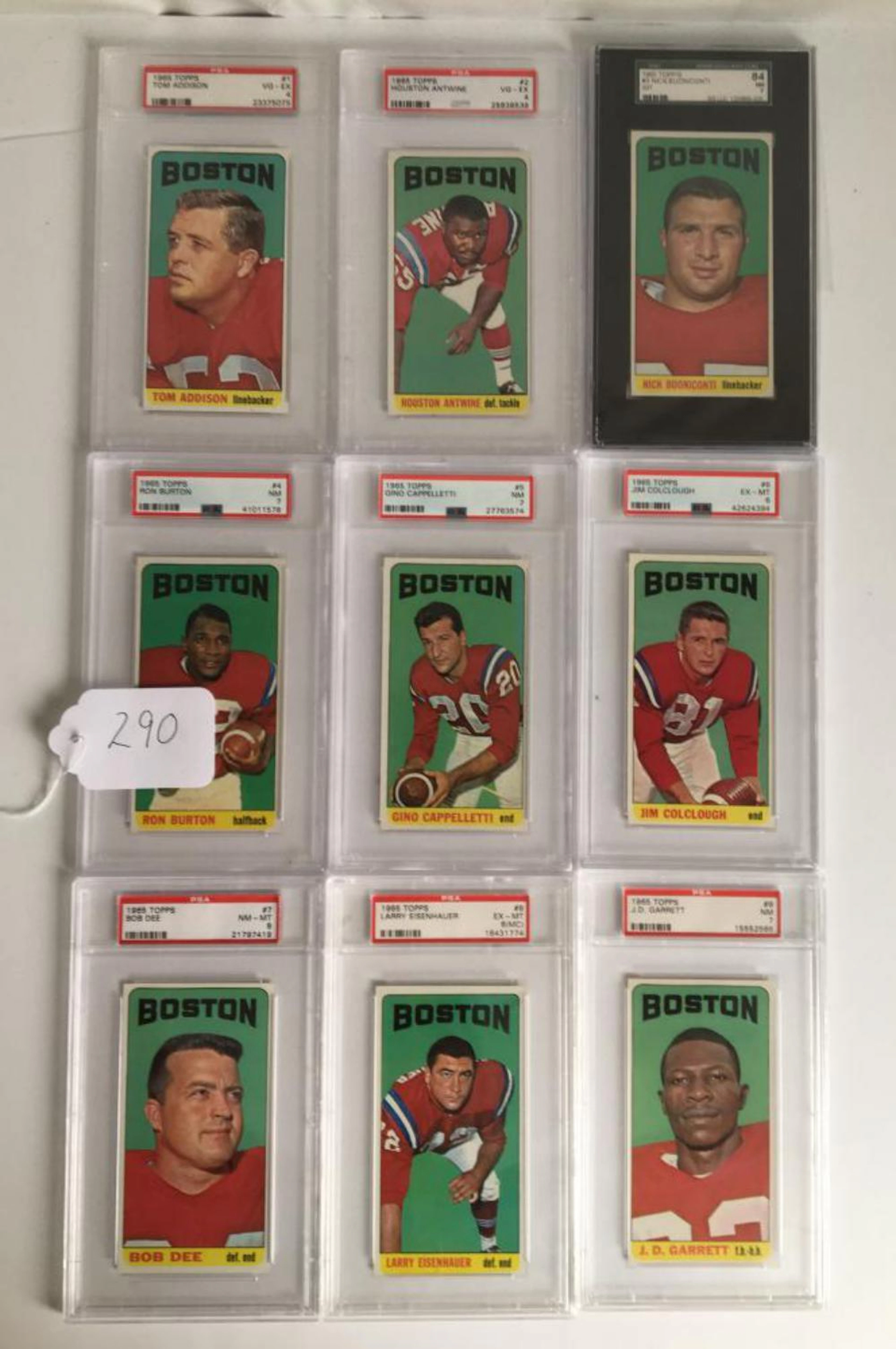 1965 Topps Football Card Lot. Graded and Signed.