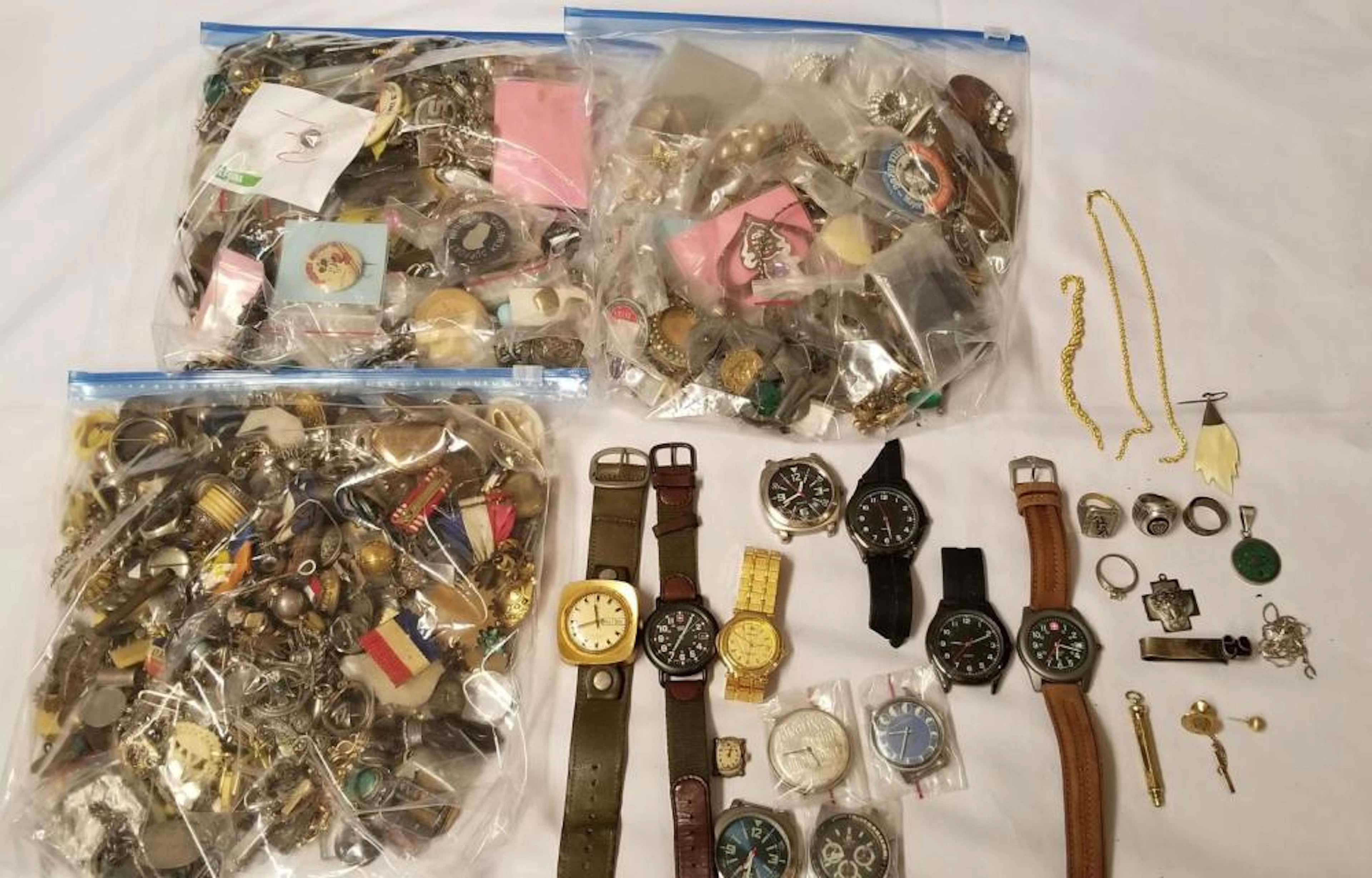 Gold, Silver and Costume Jewelry Lot.