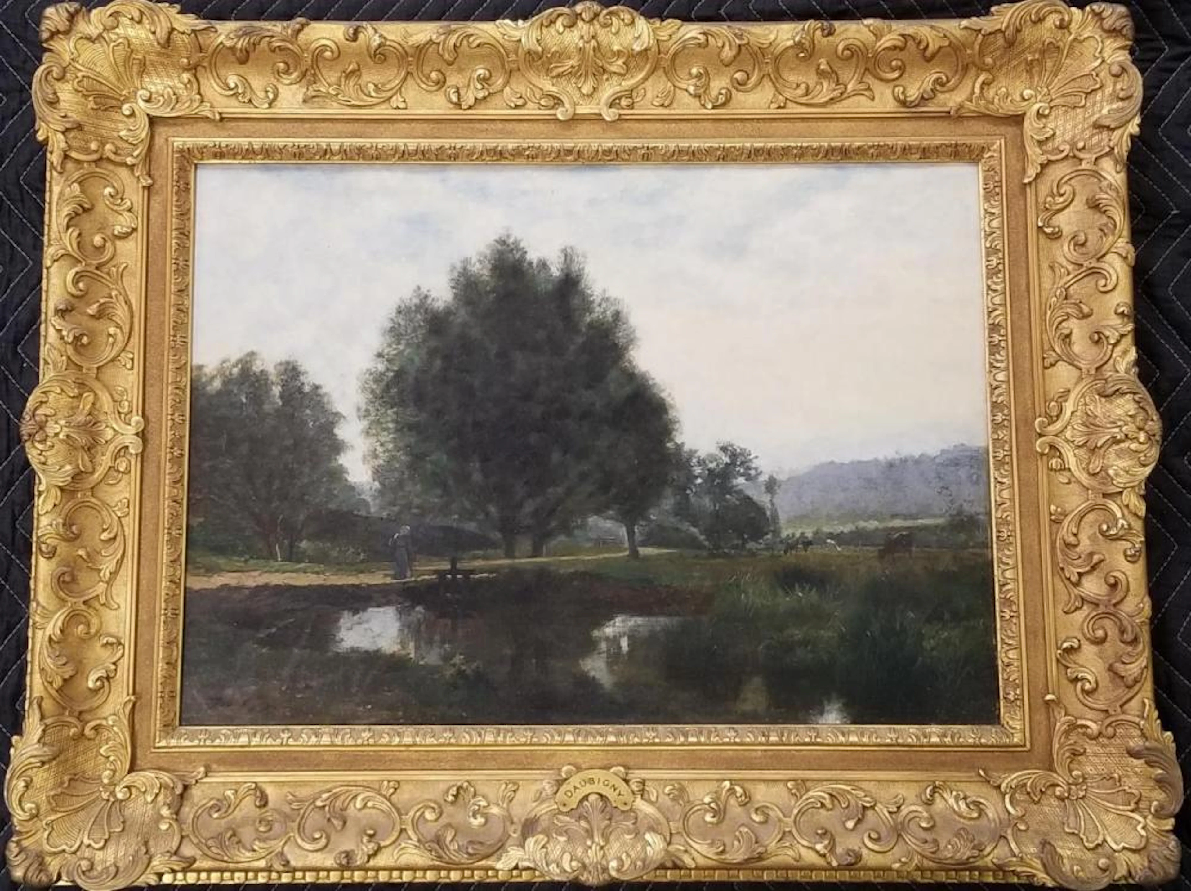 Charles Francois Daubigny, "Trees by the Pond"
