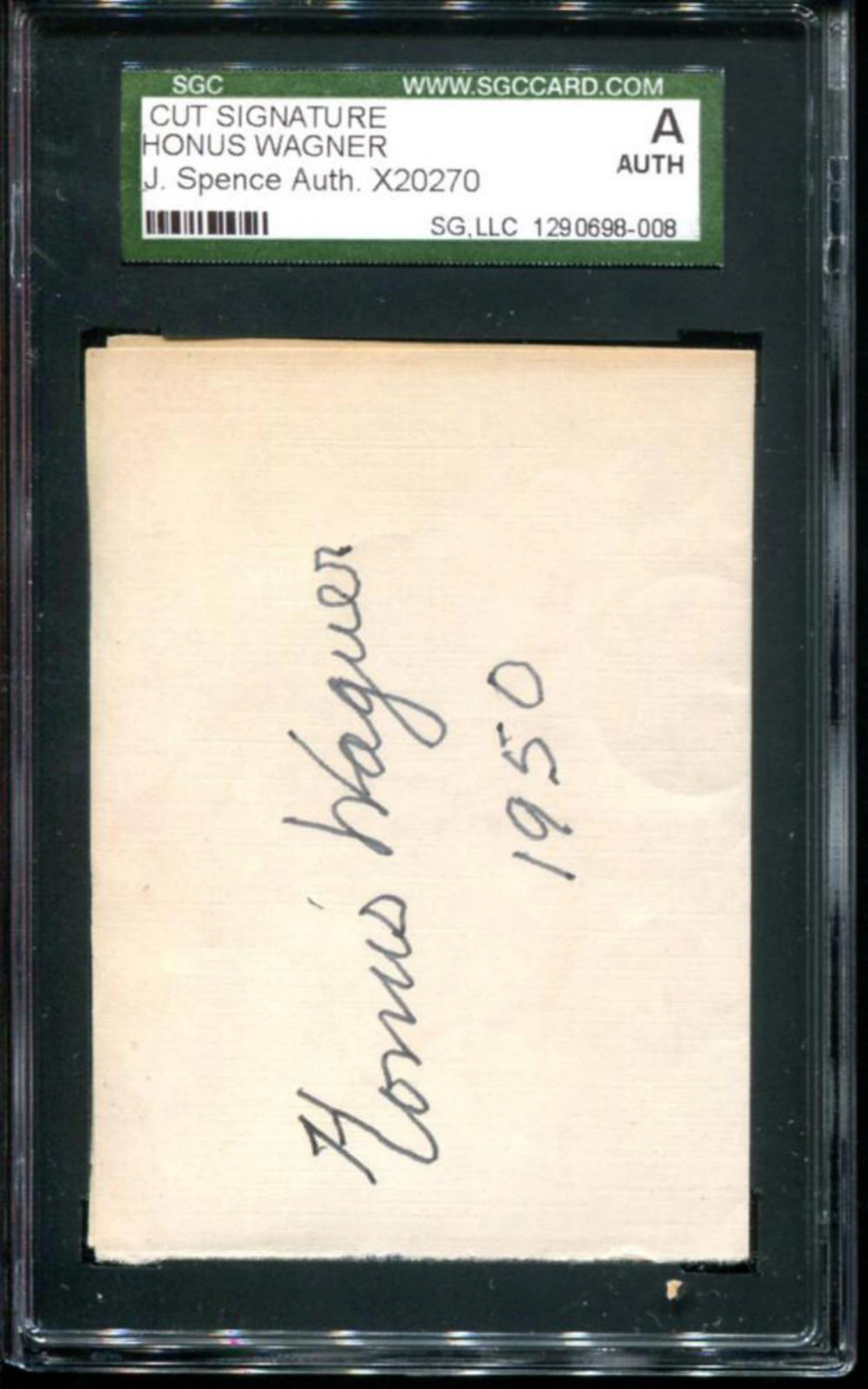 Honus Wagner Cut Signature