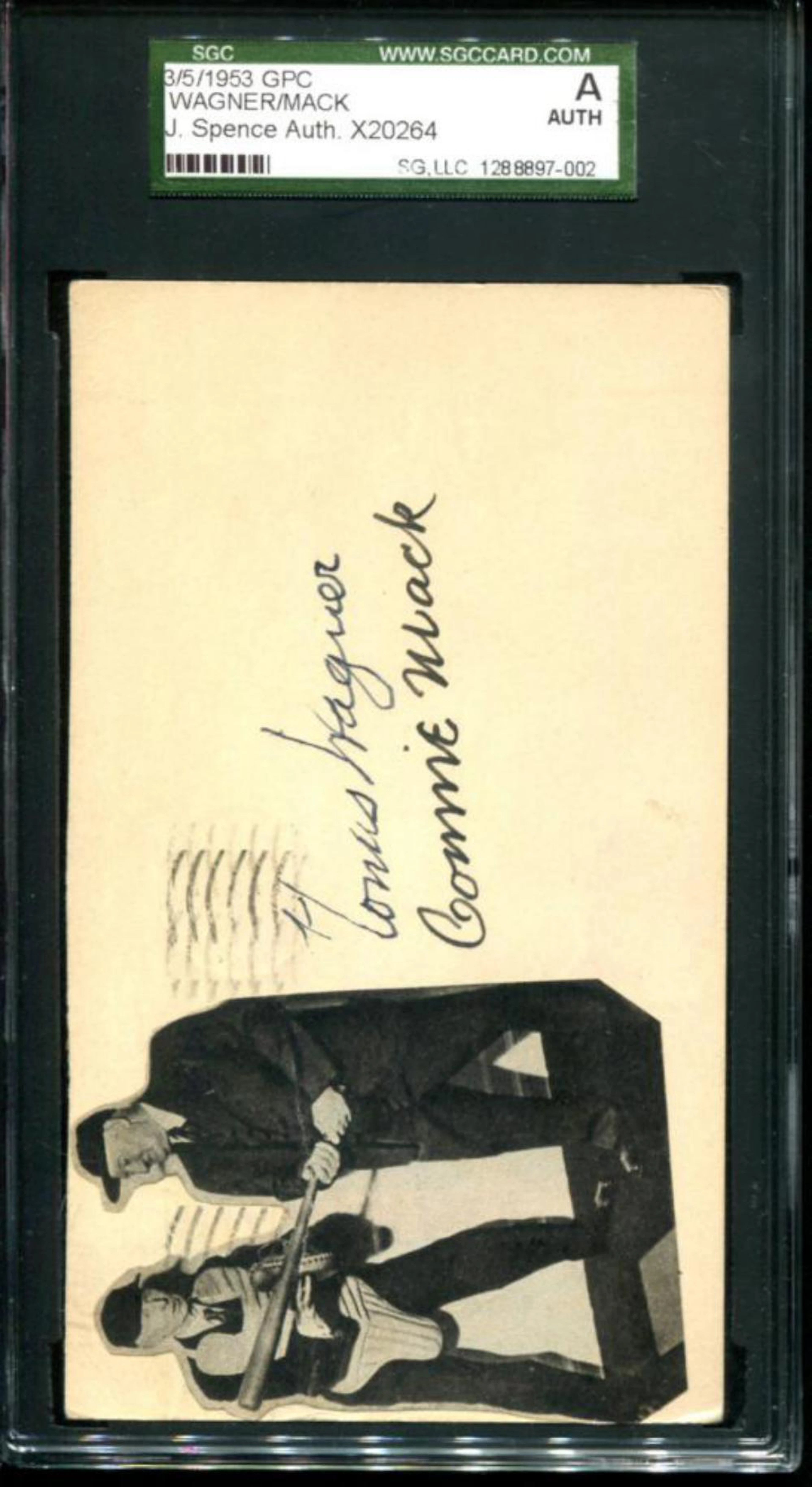 Honus Wagner and Connie Mack Postcard Signed