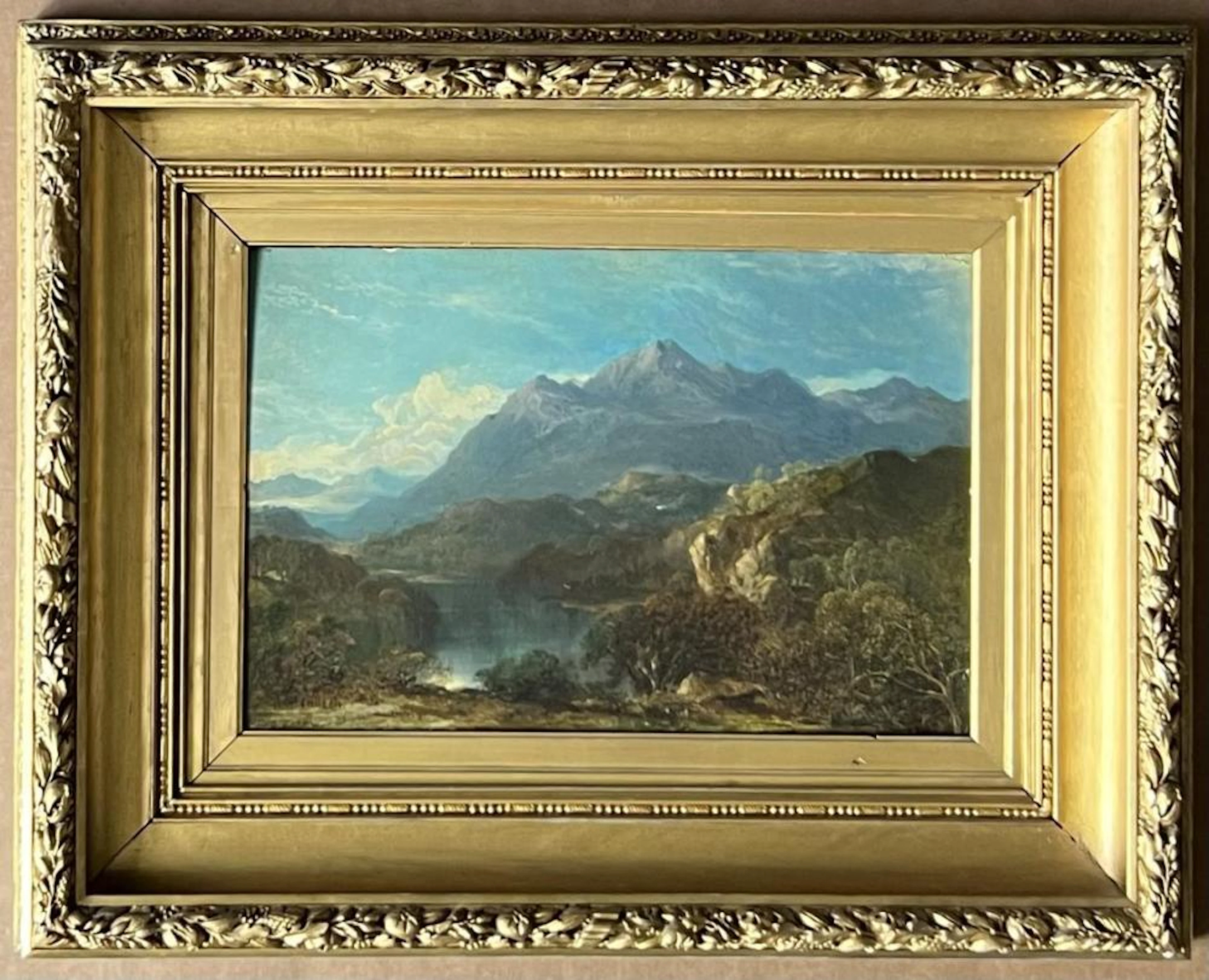 Horatio McCulloch, "Mountain Landscape" O/B