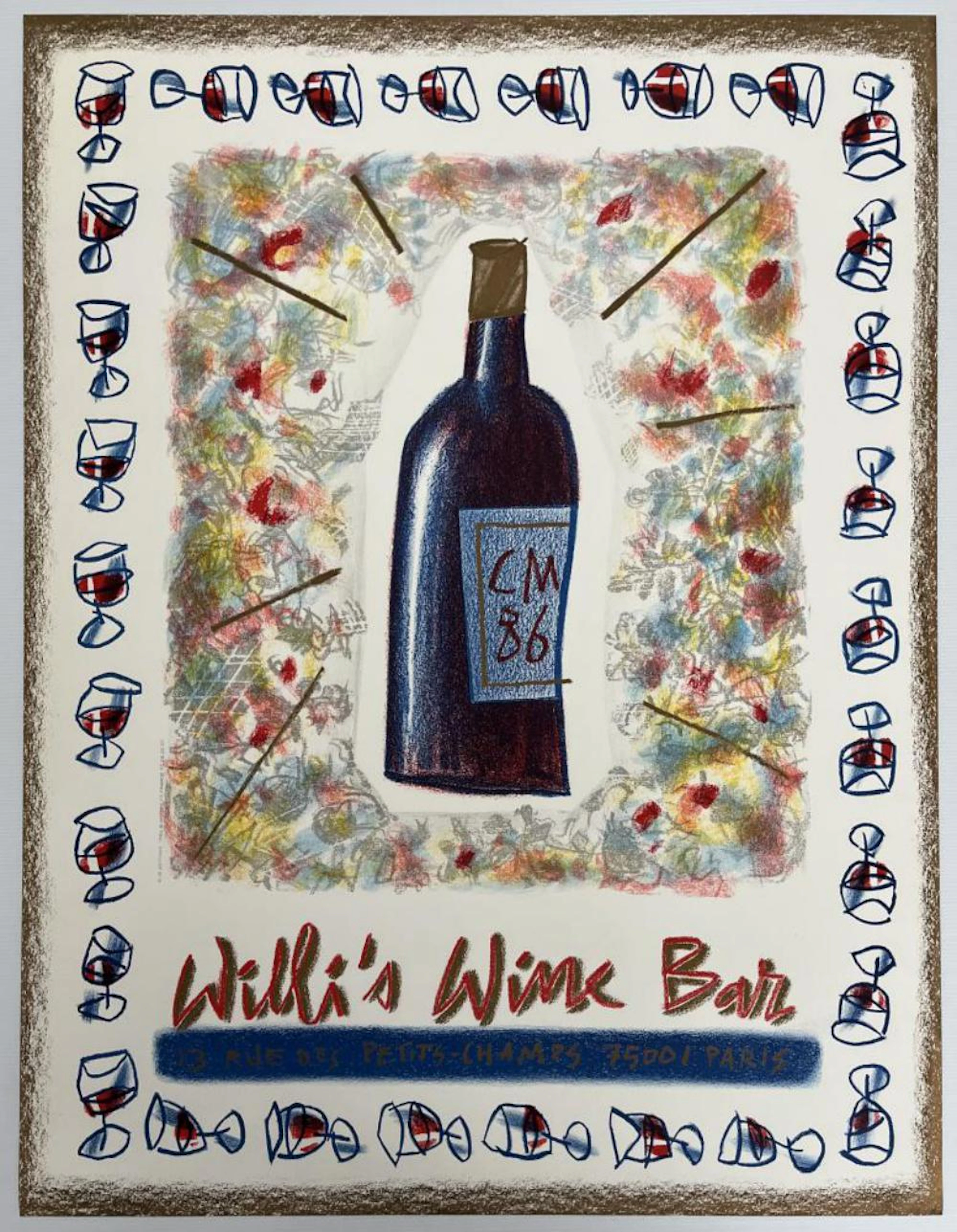 Willi's Wine Bar 1986 Poster by Millette
