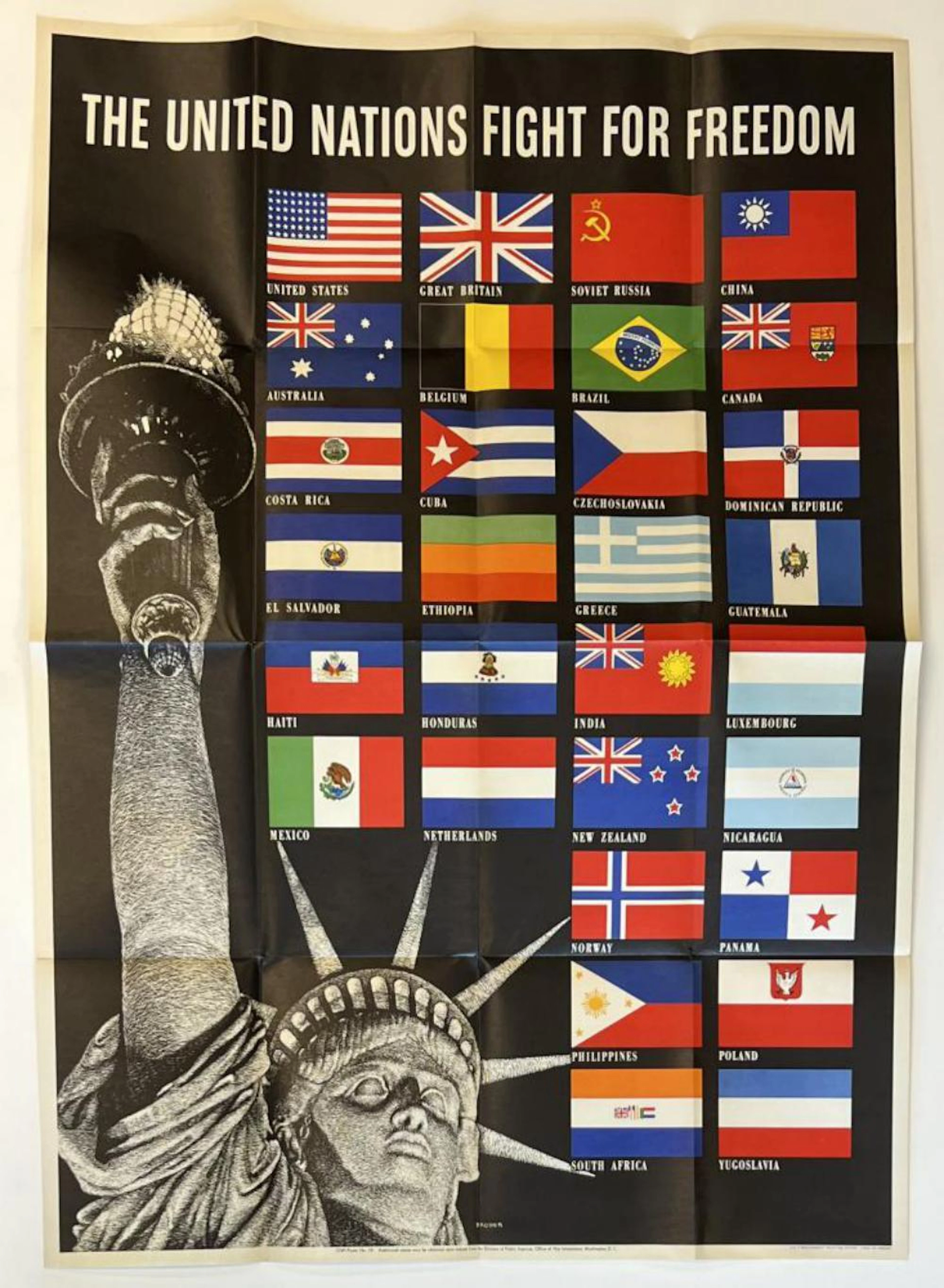 United Nations Fight for Freedom WW II Poster
