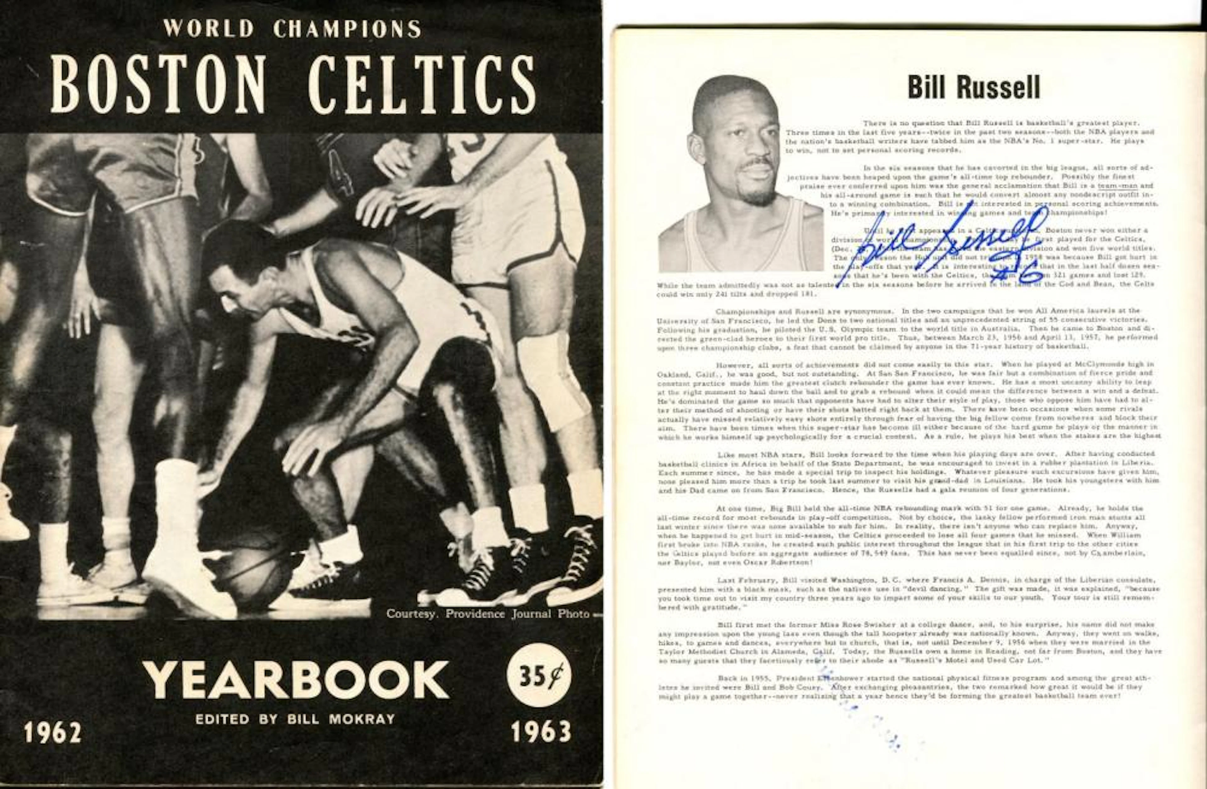 1962-63 Boston Celtics Multi Signed Yearbook