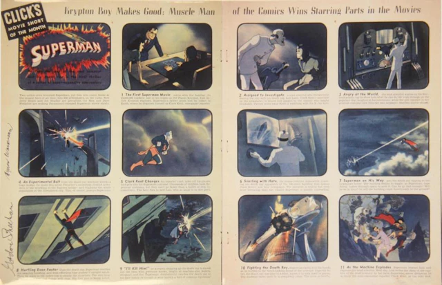 1941 Click Magazine Superman Cartoon Signed Prints
