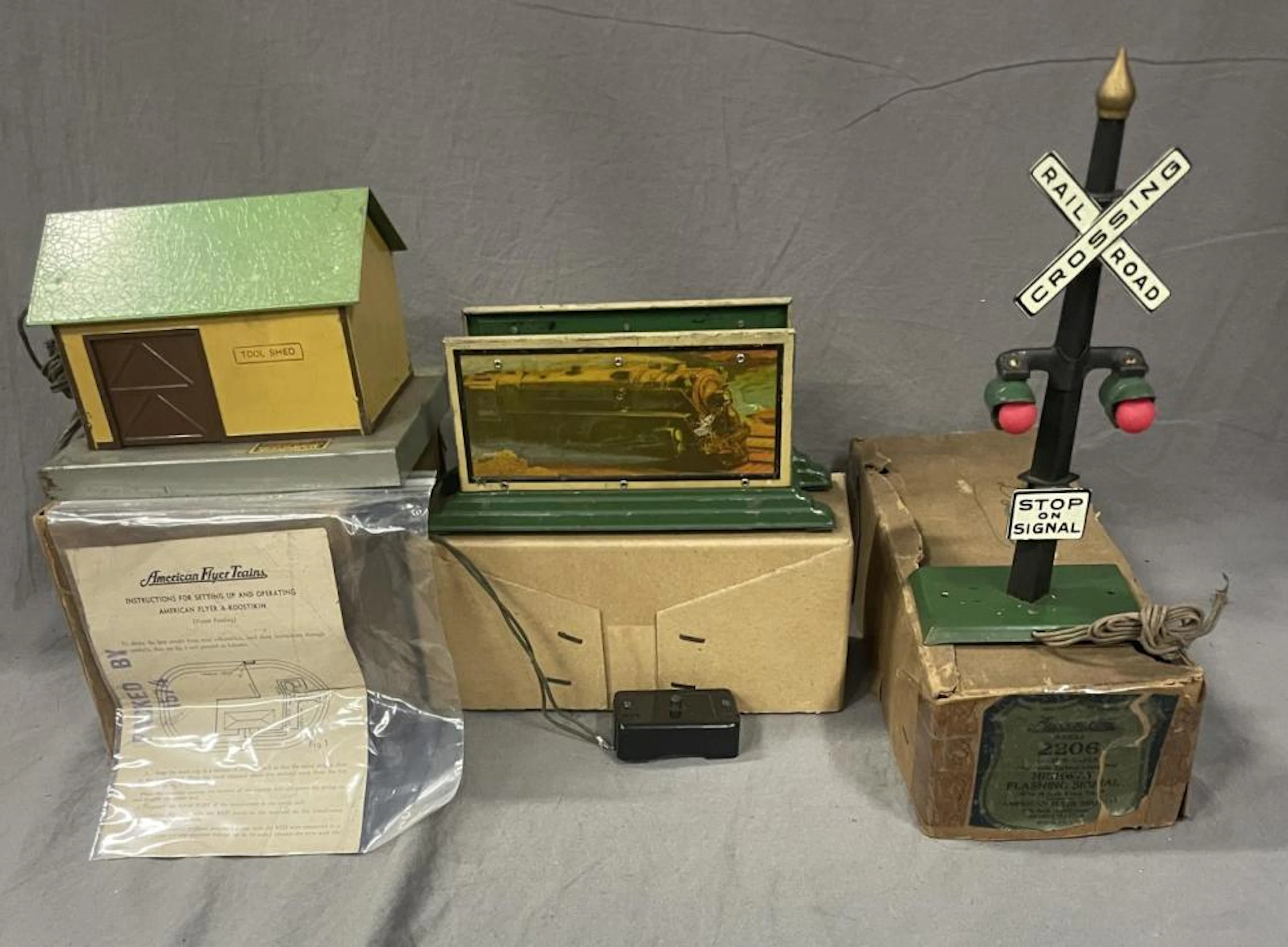 3 Boxed American Flyer Accessories