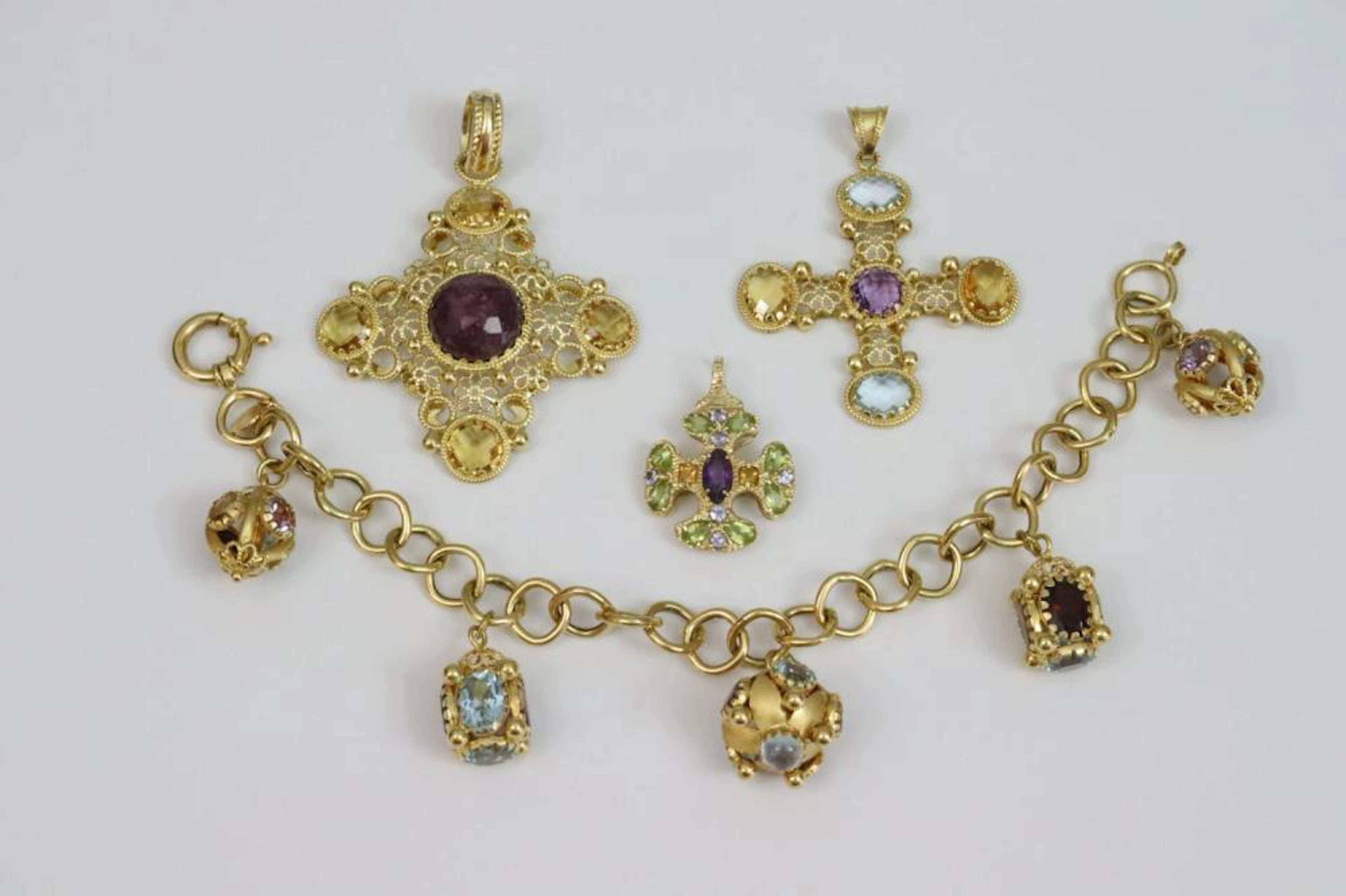 (4) PIECE GOLD & GEMSTONE GROUP, MOST 18K
