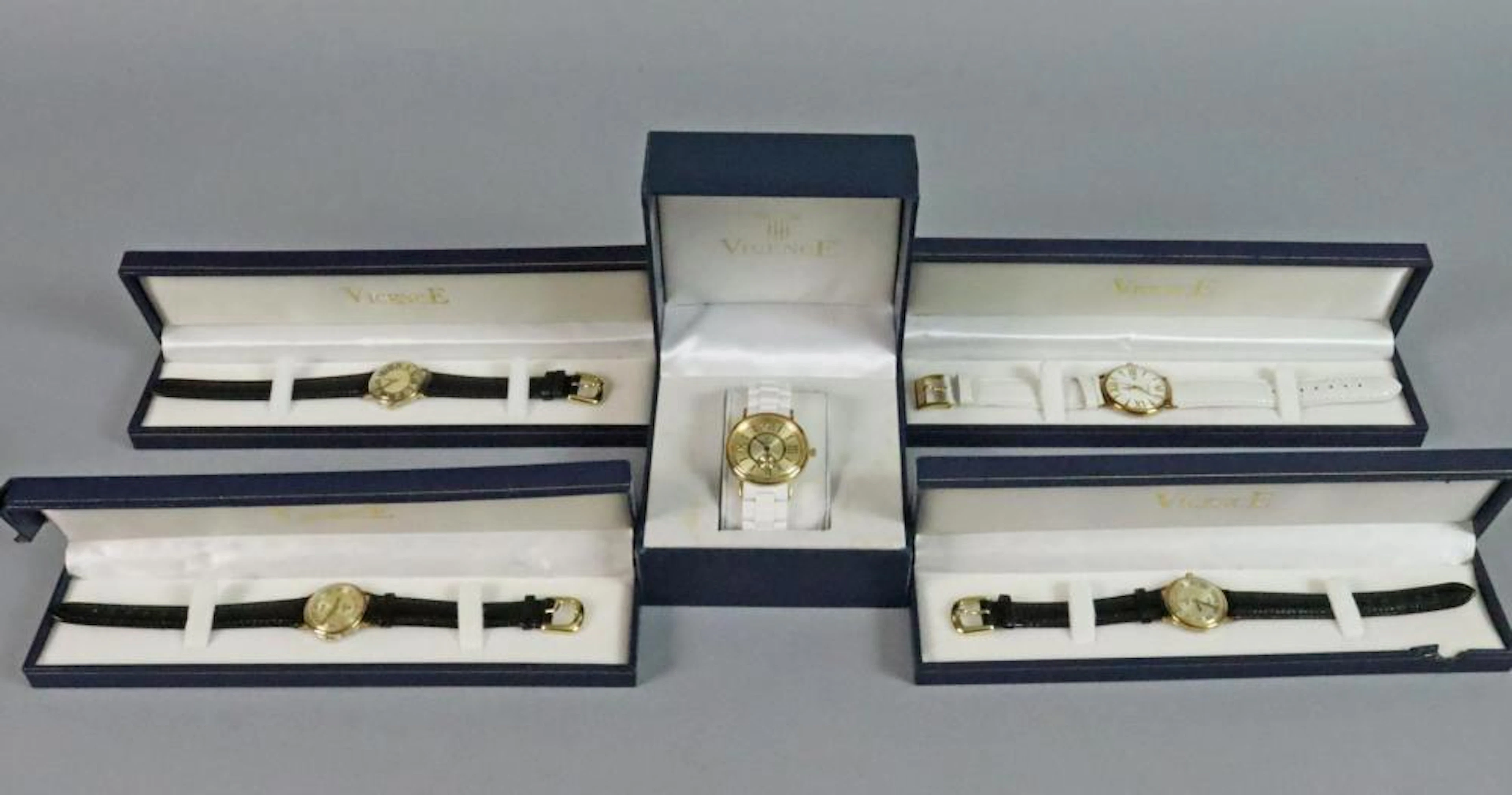 (5) LADIES VICENCE 14K & STAINLESS CASE WATCHES