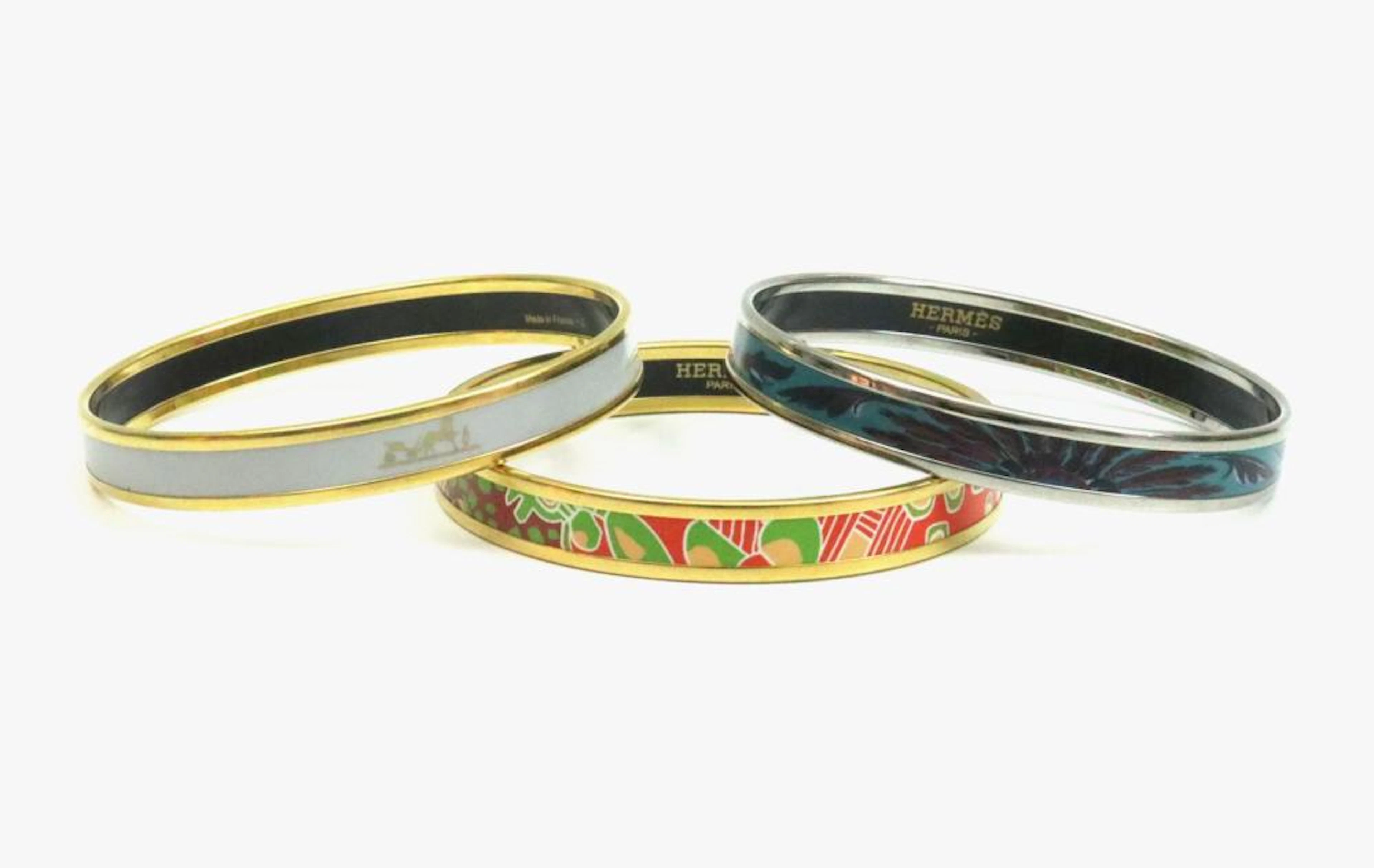 (3) HERMES ENAMELED BANGLES