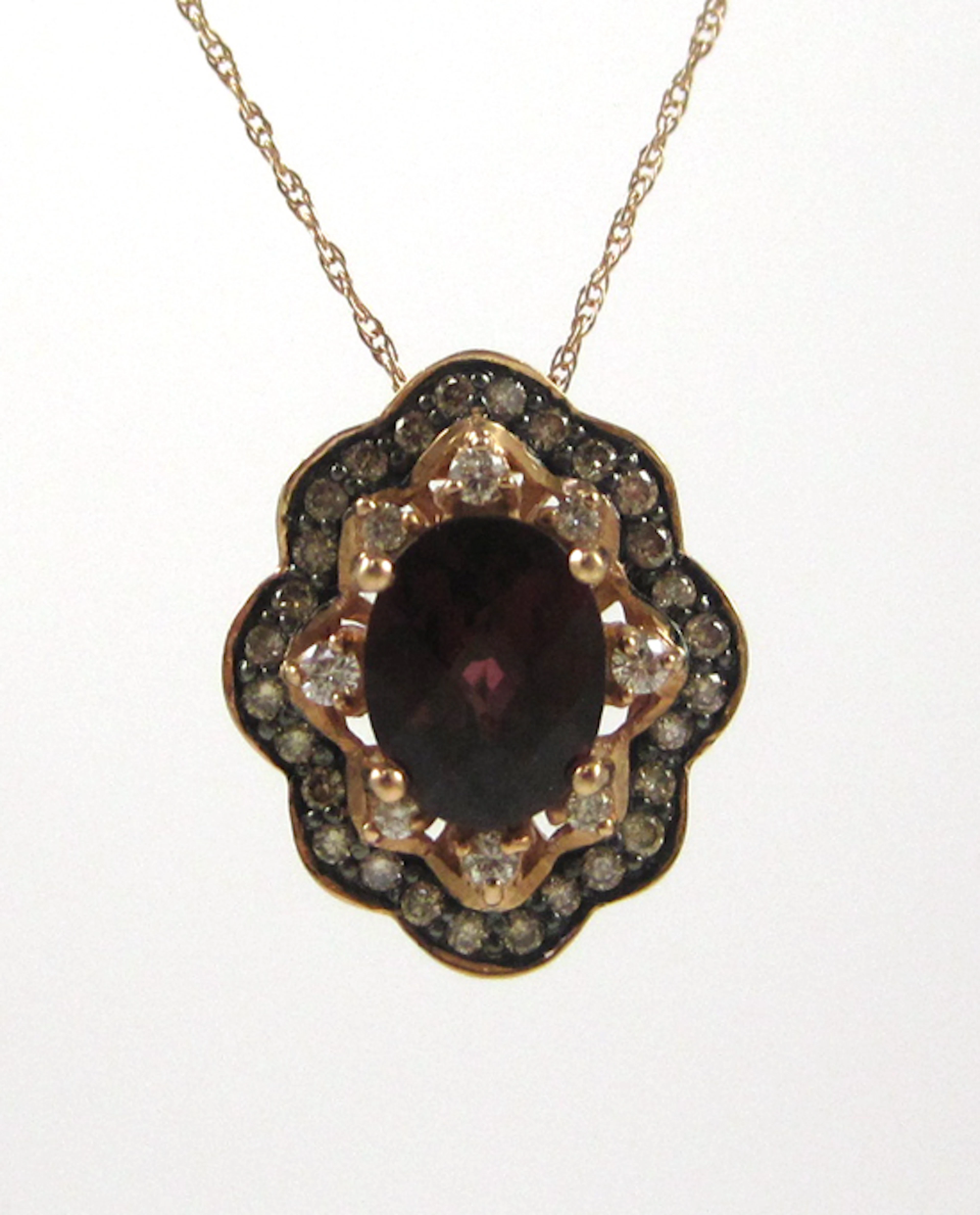 LEVIAN RHODOLITE GARNET PENDANT NECKLACE, suspende