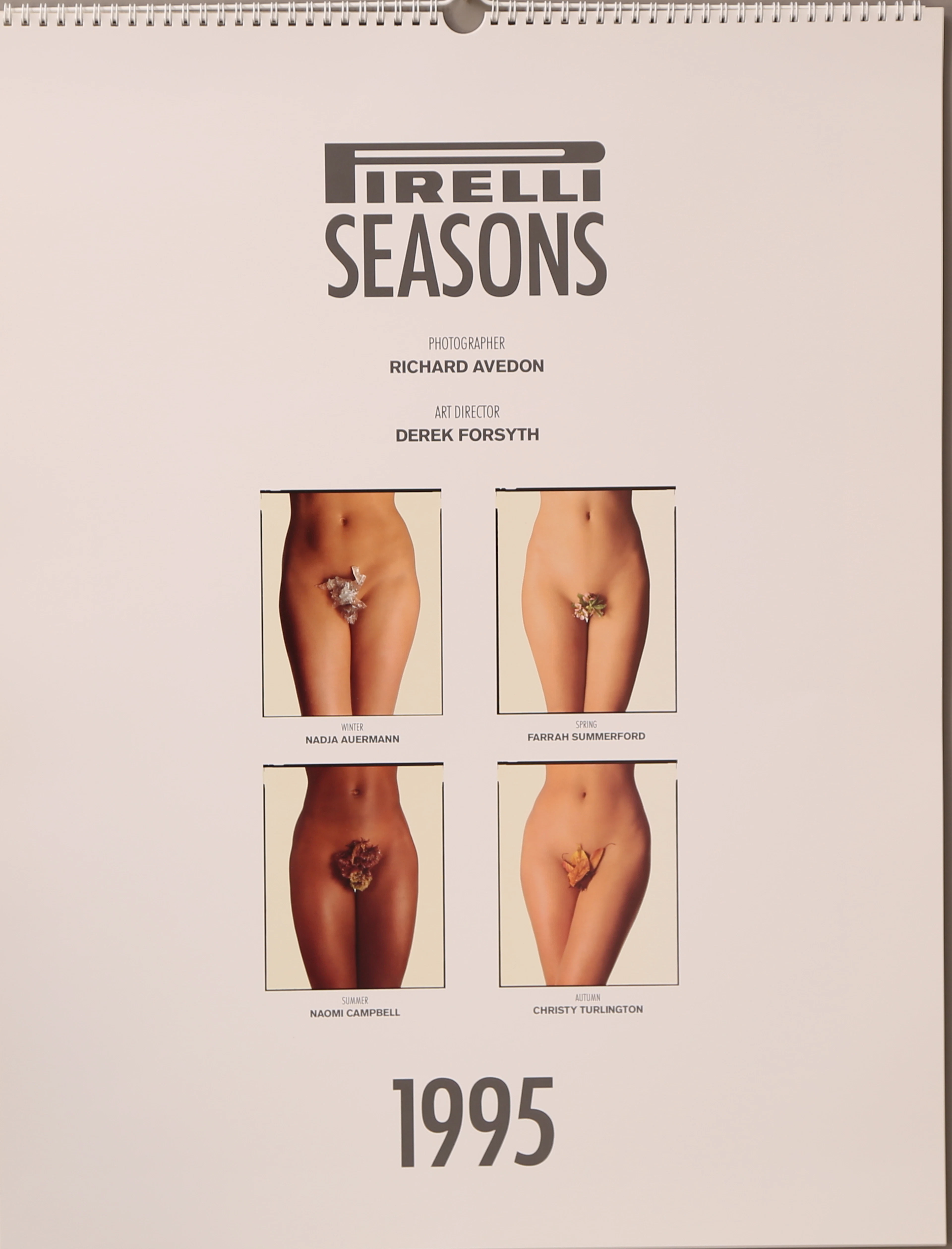 VÄGGALMANACKA år 1995, jan - dec, Pirelli - tyres plc, numrerad 09280, England, "Seasons".