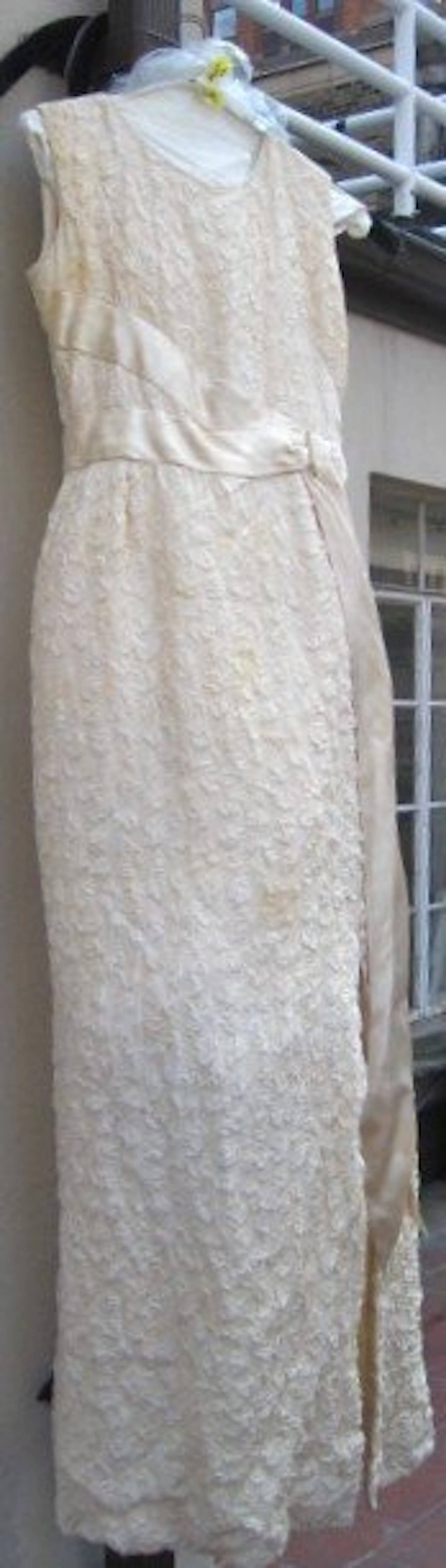 Mainbocher cream silk long dress
