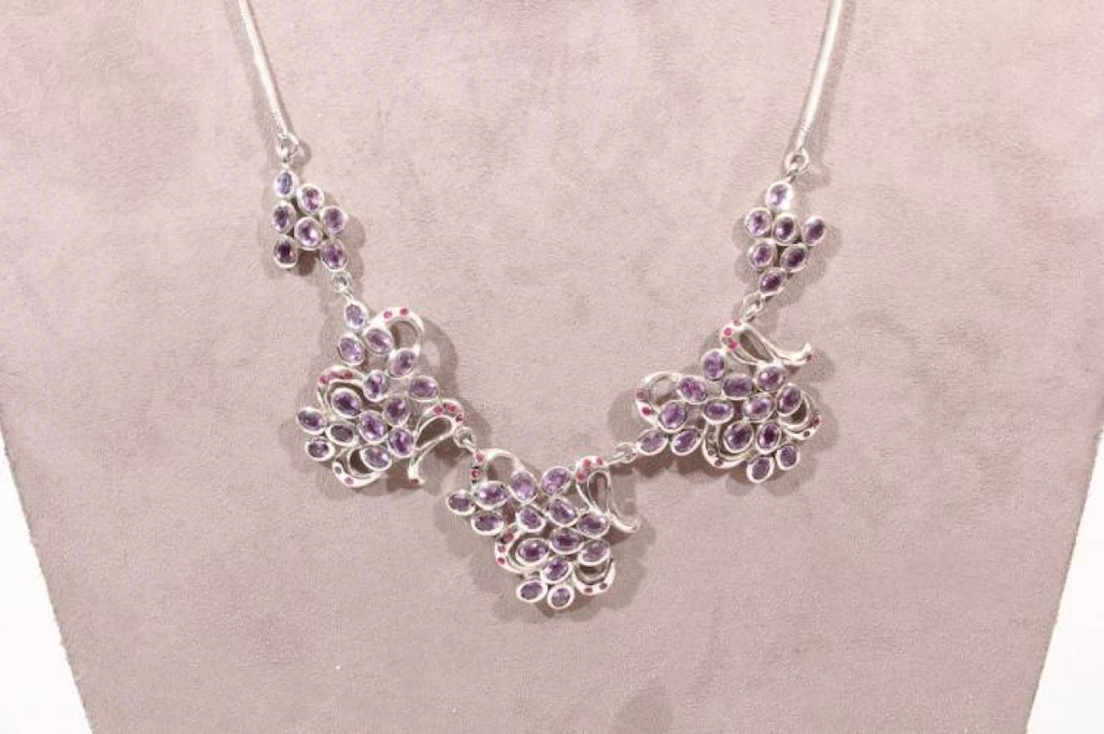 Sterling Amethyst & Ruby Necklace (8)